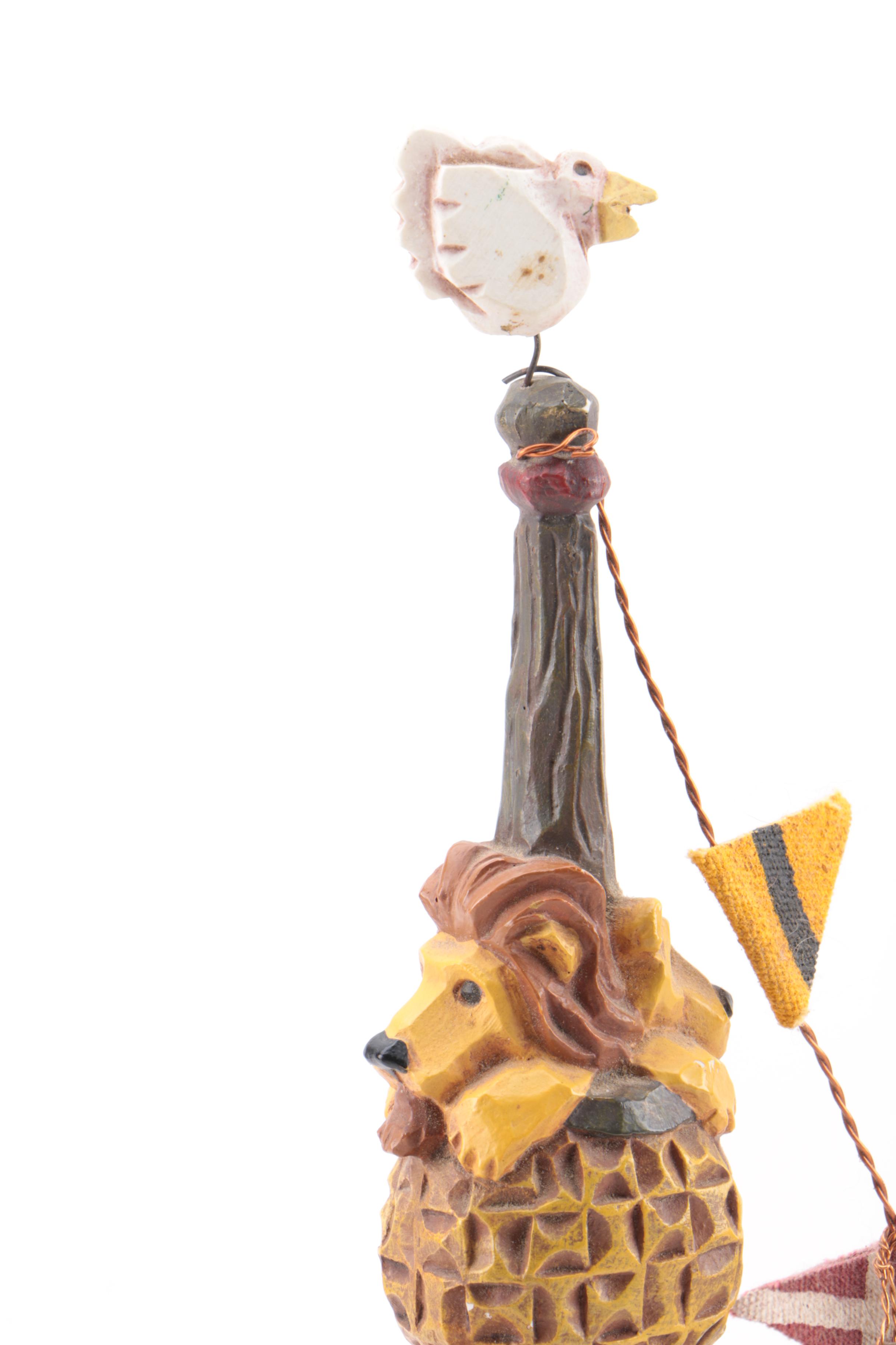 David Frykman "Land Ho" Carved Figurine of Noah's Ark