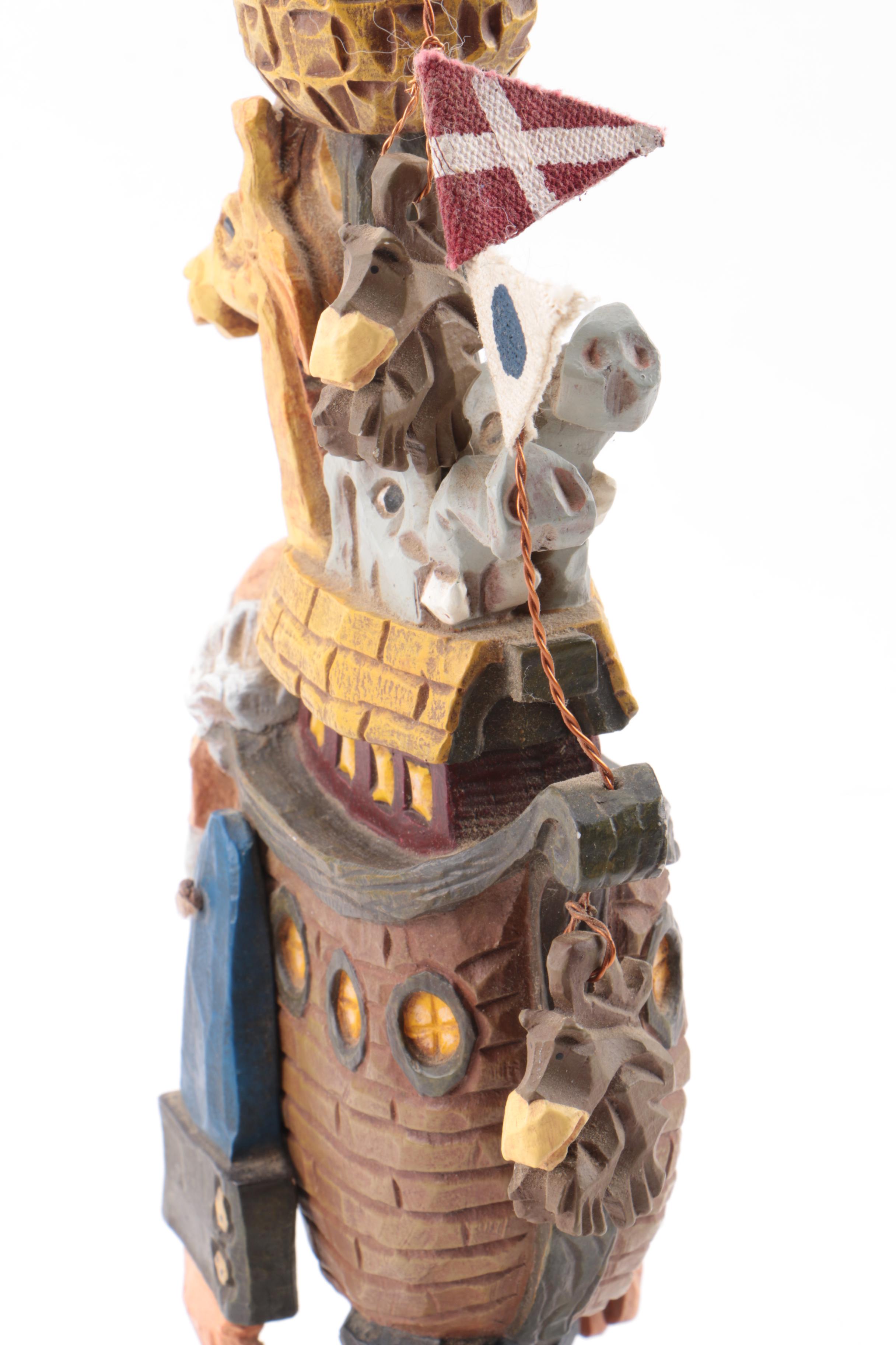 David Frykman "Land Ho" Carved Figurine of Noah's Ark