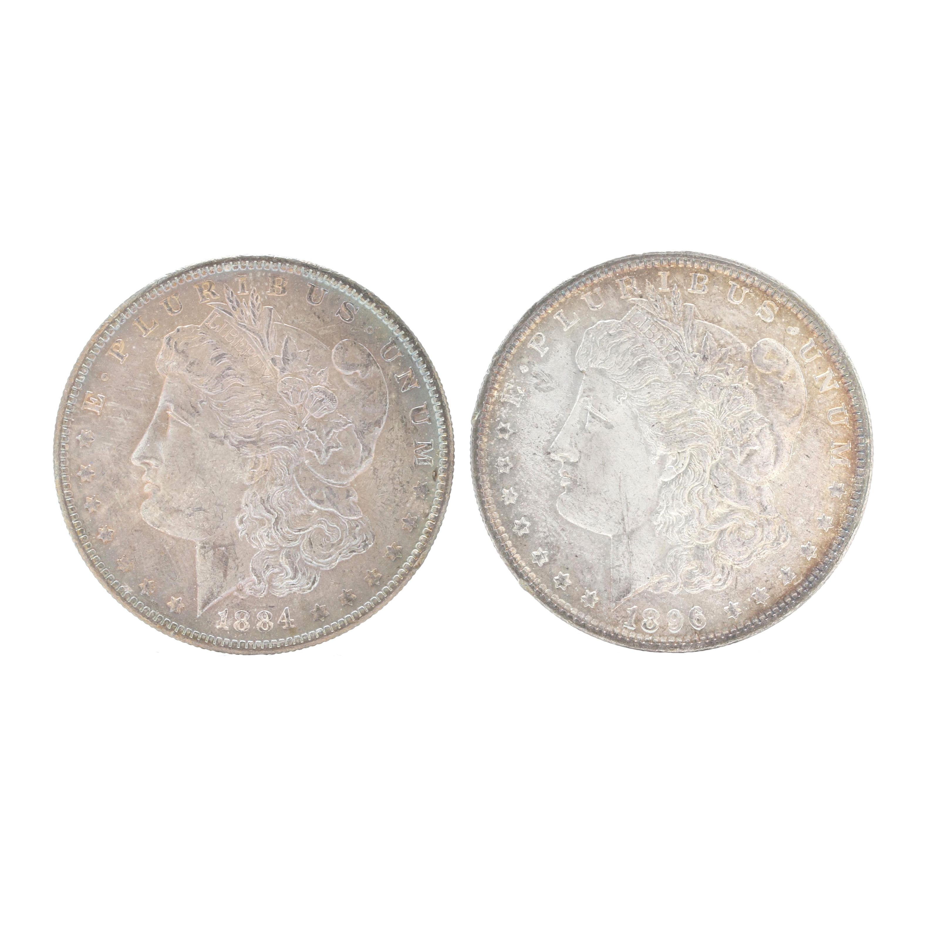 1884-O and 1896 Morgan Silver Dollars