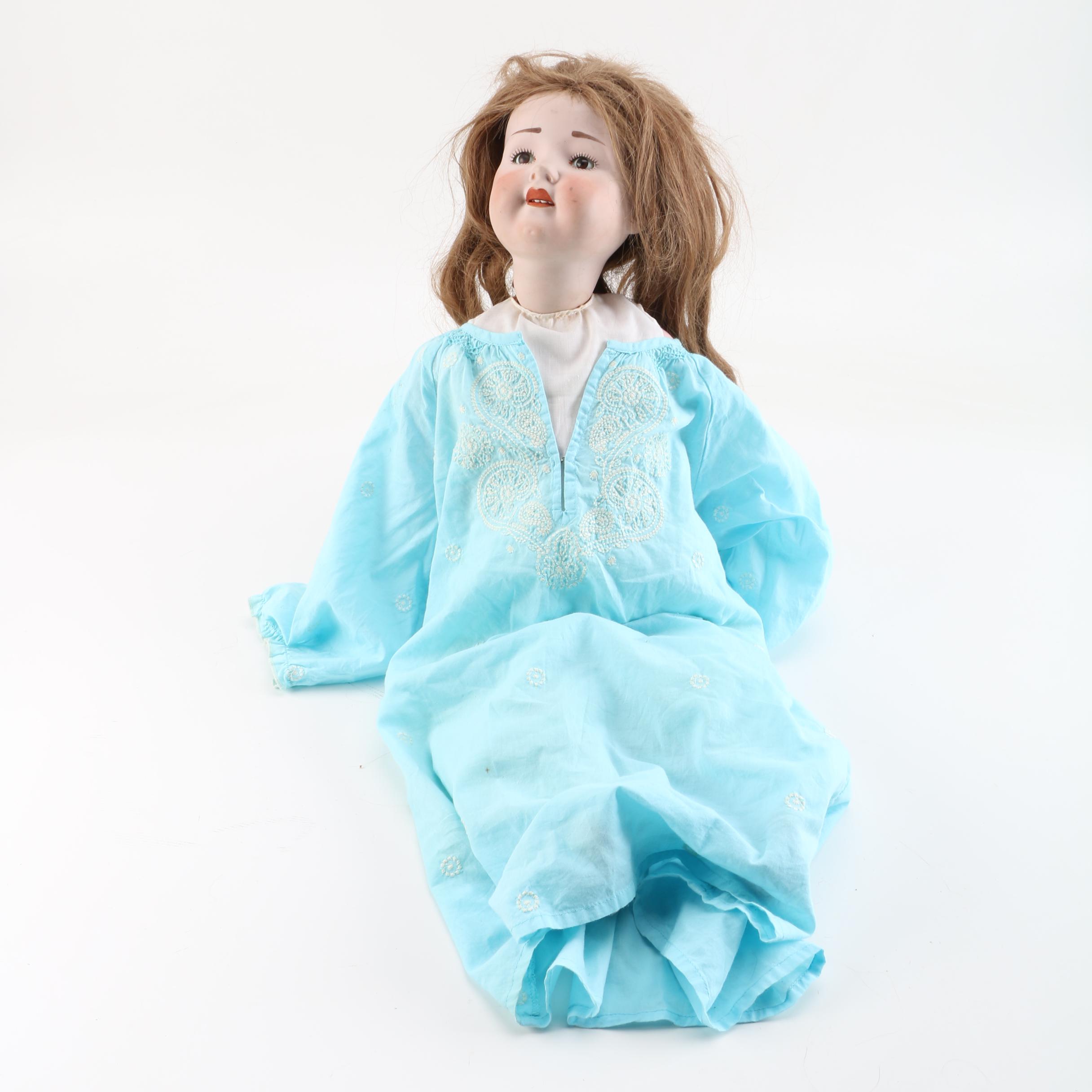 Semi-Antique Heubach-Köppelsdorf Bisque and Cloth Doll