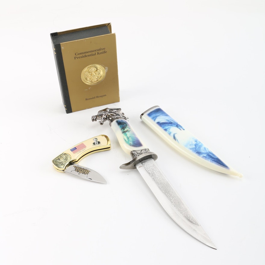 Ronald Reagan Commemorative Presidential Knife with Wildlife Collection Knife