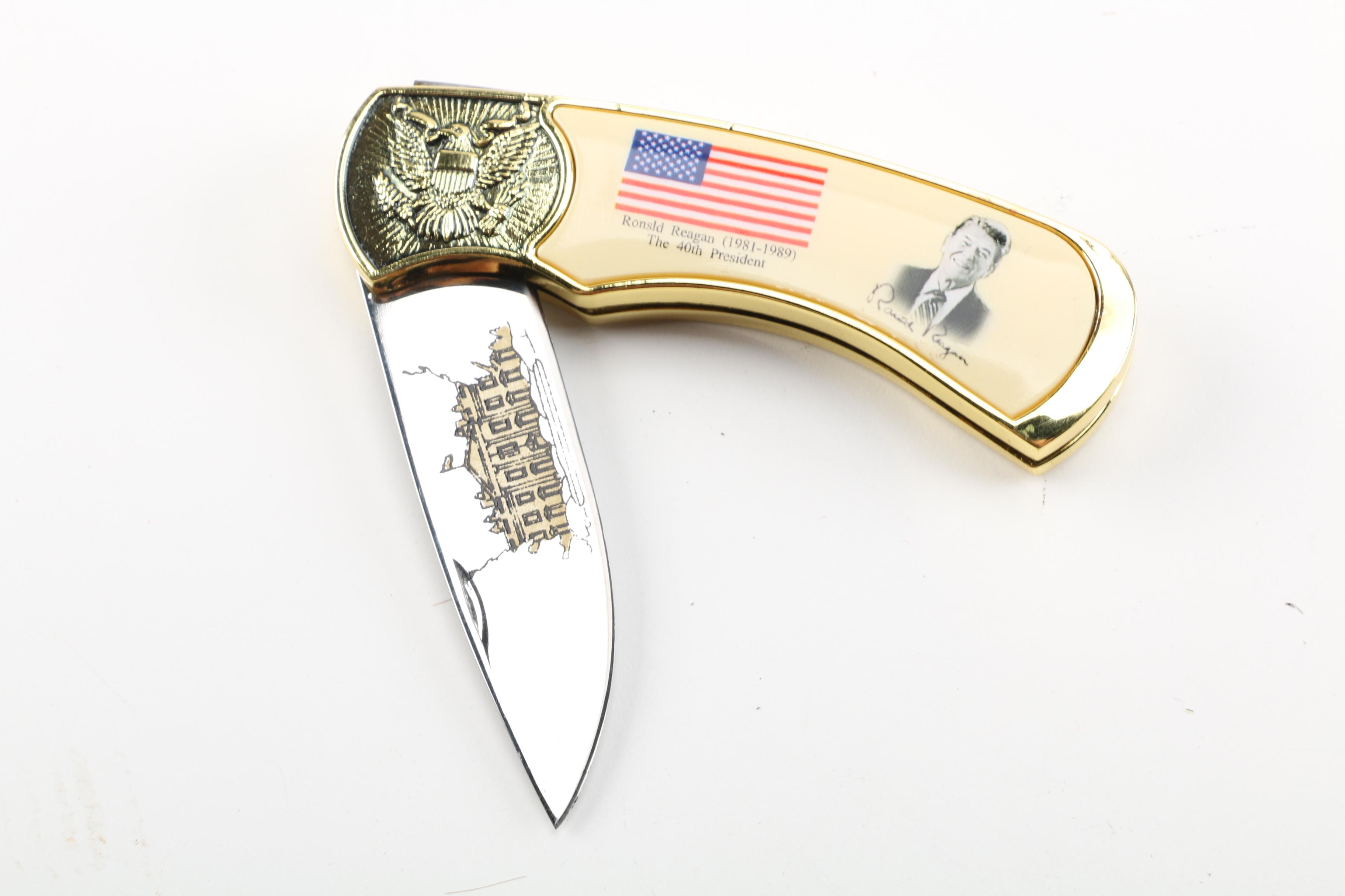 Ronald Reagan Commemorative Presidential Knife with Wildlife Collection Knife