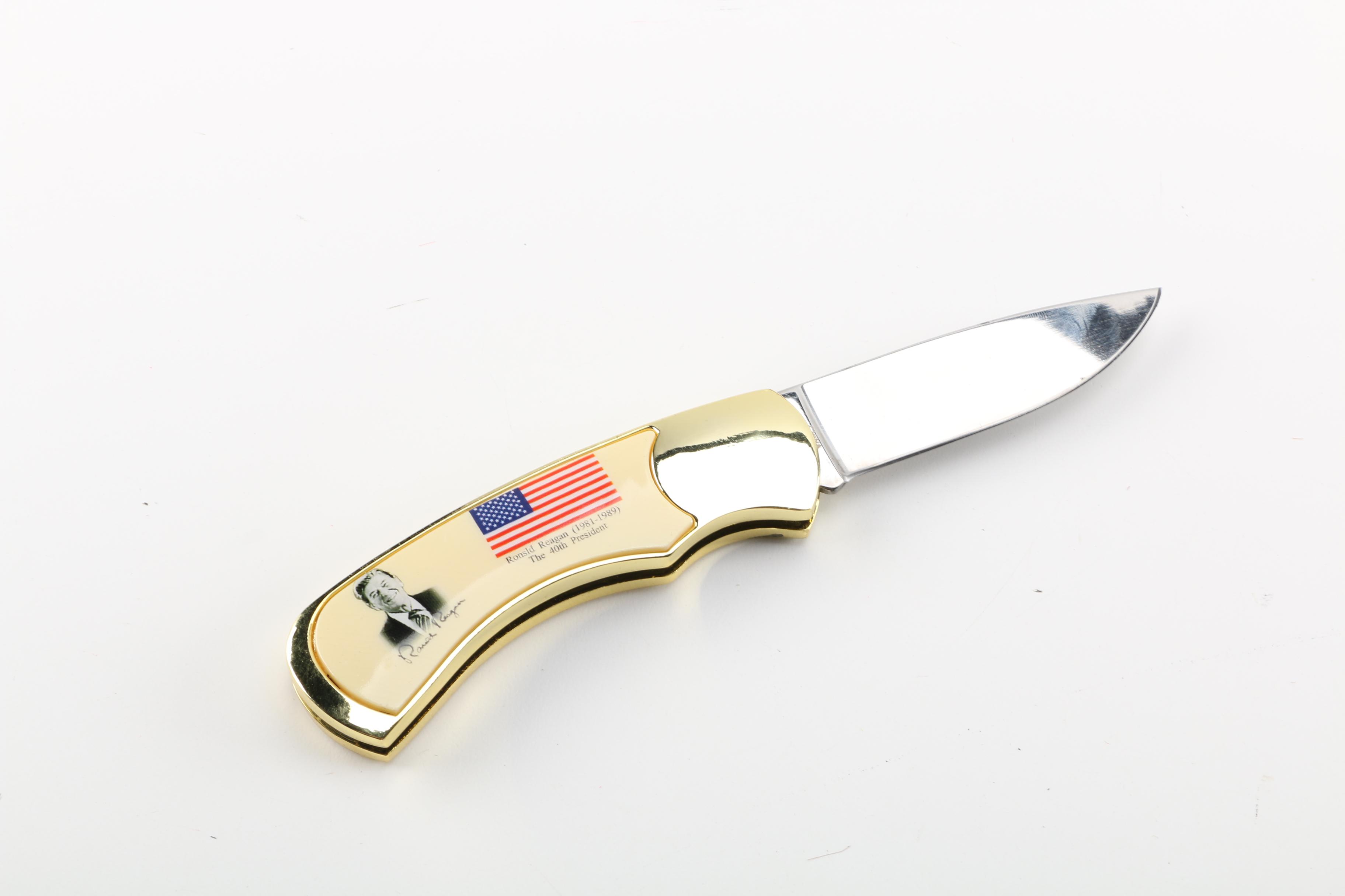 Ronald Reagan Commemorative Presidential Knife with Wildlife Collection Knife