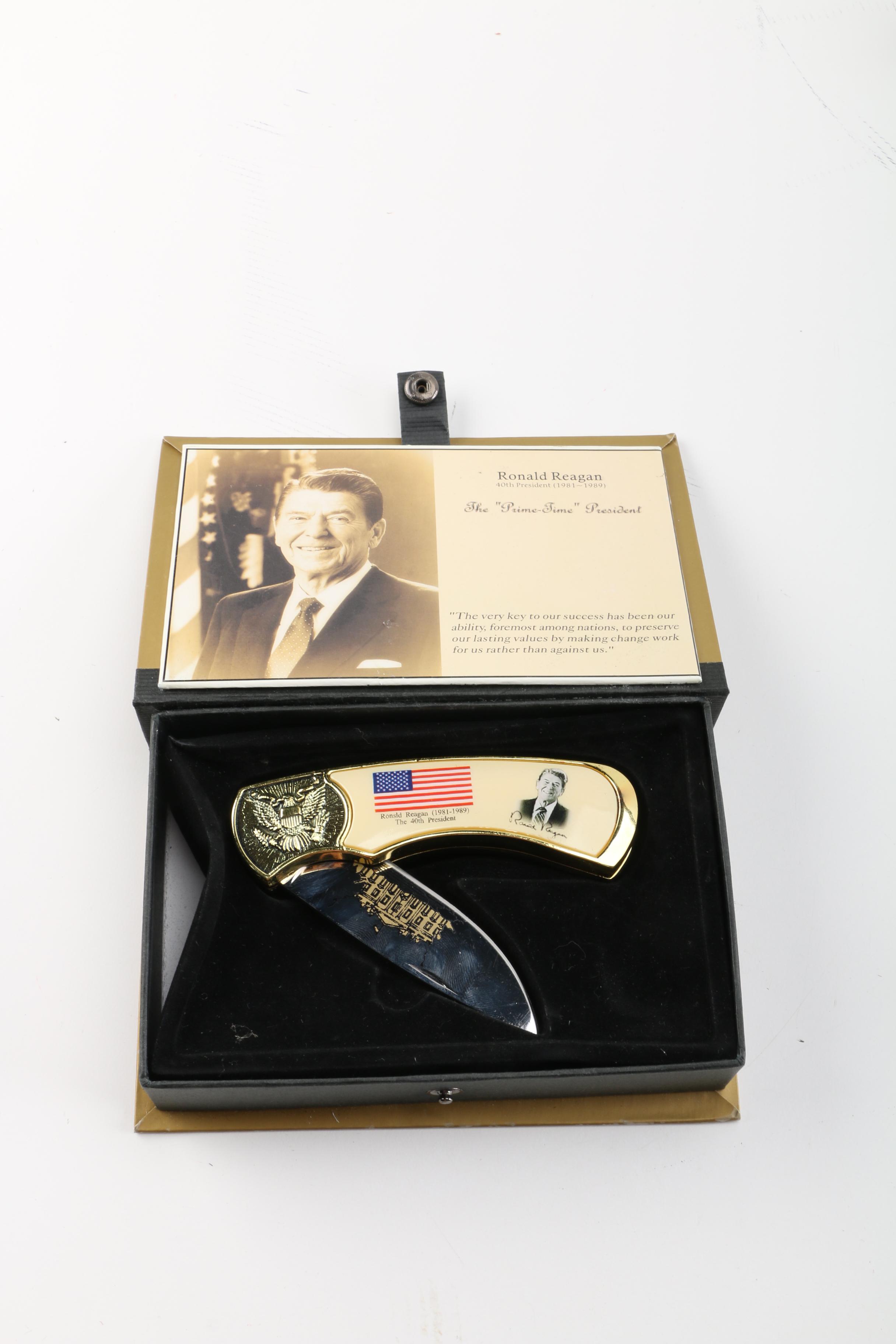 Ronald Reagan Commemorative Presidential Knife with Wildlife Collection Knife