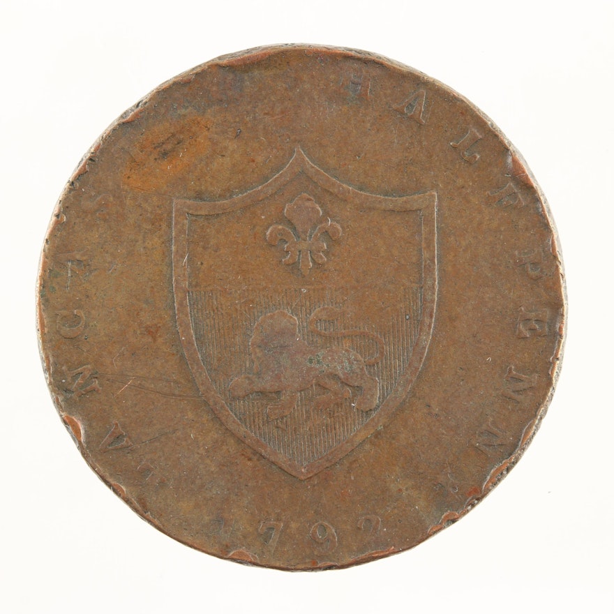 1792 Duke of Lancaster Half Penny Token