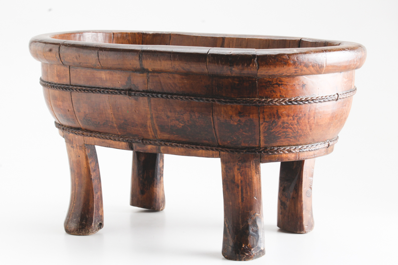 Vintage Chinese Elm Baby Bath