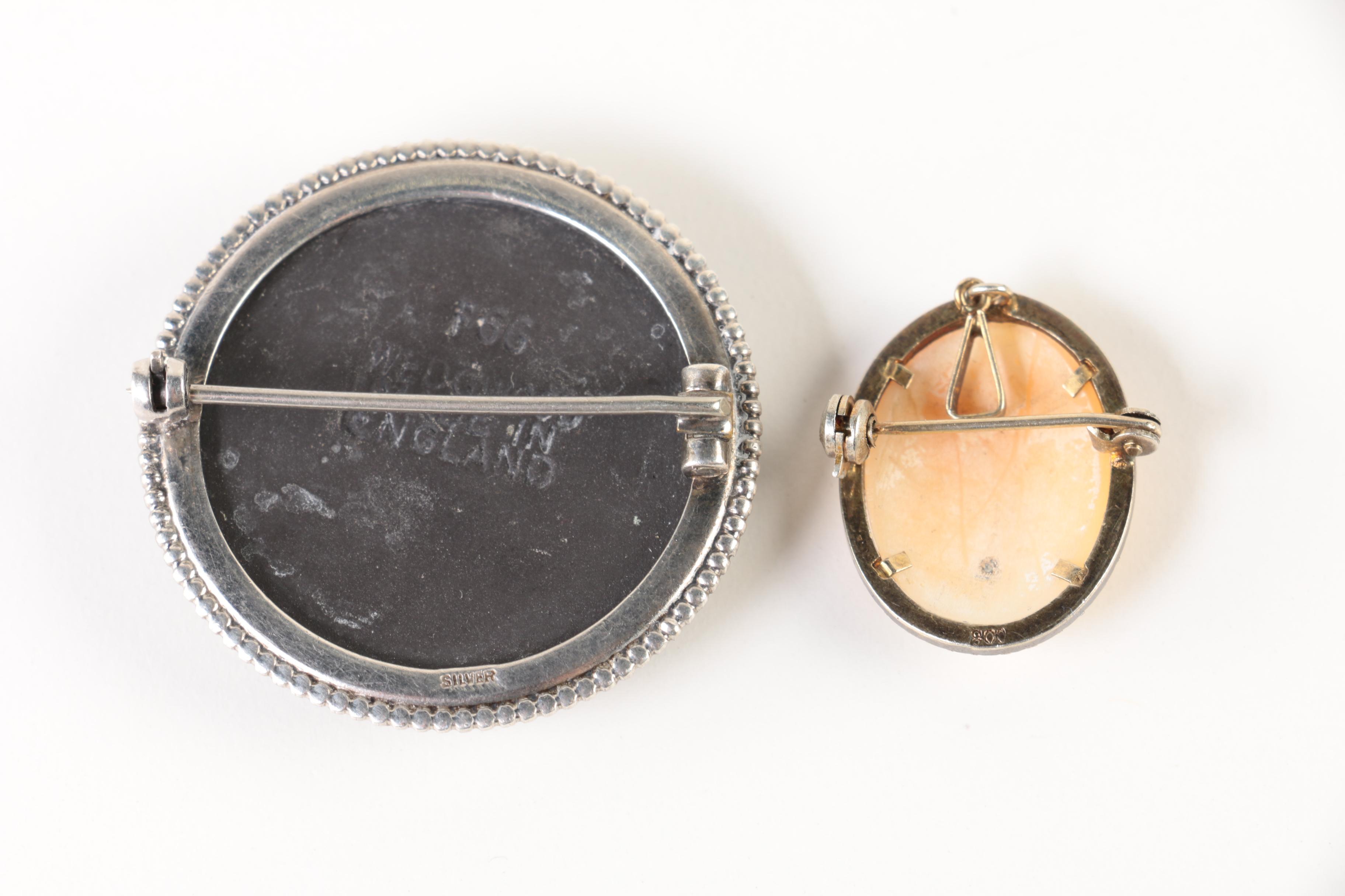 Assorted 800 and 925 Silver Gemstone Jewelry Including Wedgwood