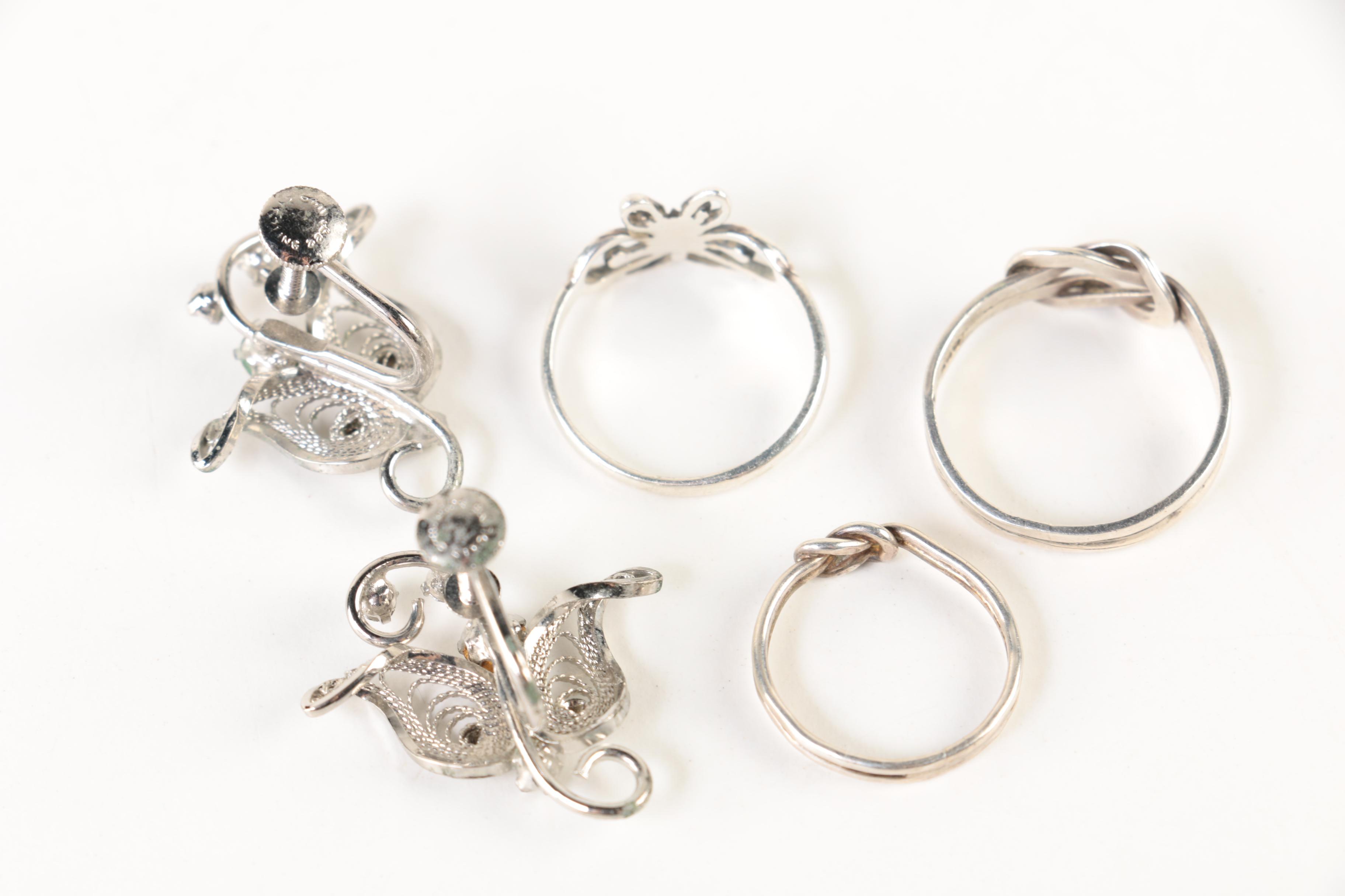 Assorted 800 and 925 Silver Gemstone Jewelry Including Wedgwood