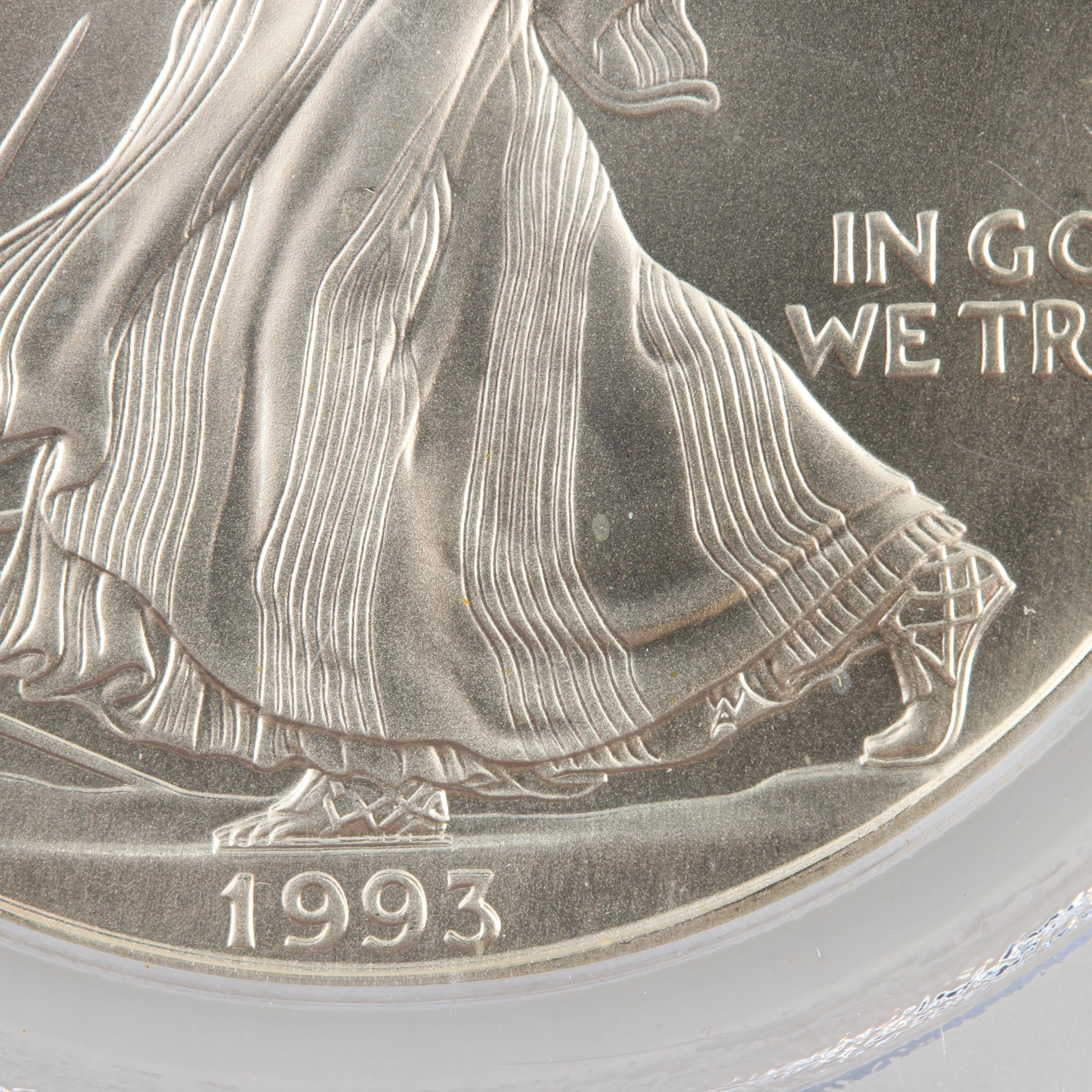 1993 Walking Liberty Silver Eagle Recovered From World Trade Center Ground Zero