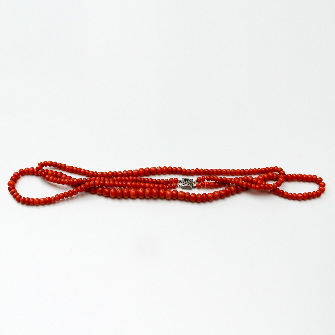 Coral Double Strand Vintage Necklace