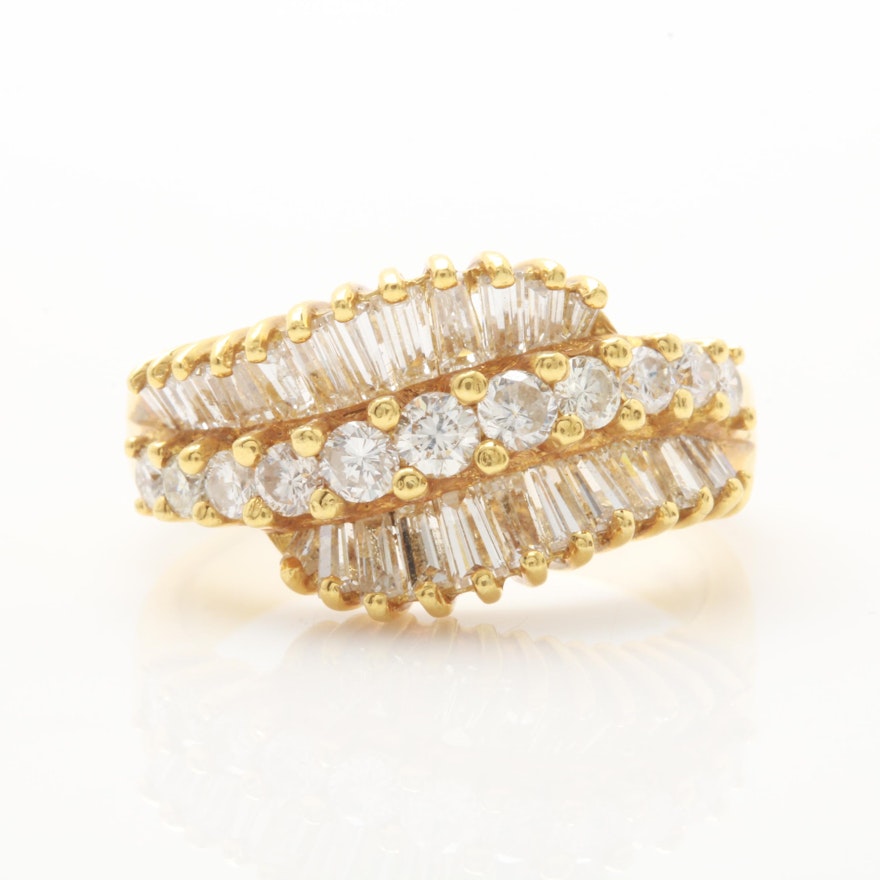 18K Yellow Gold 1.66 CTW Diamond Ring