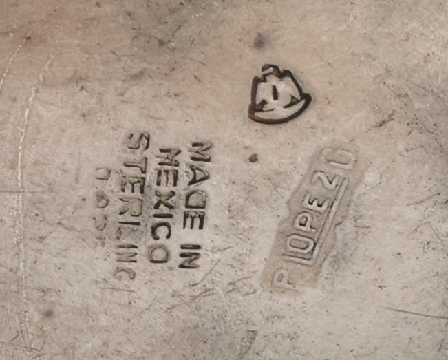 Mid-Century P. Lopez G Mexican Sterling Silver Punch Set