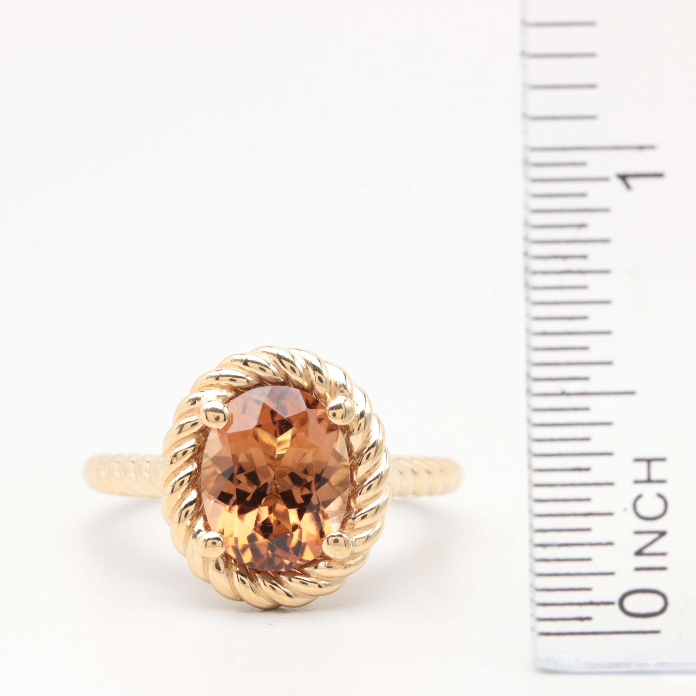14K Yellow Gold 2.79 CT Tourmaline Ring