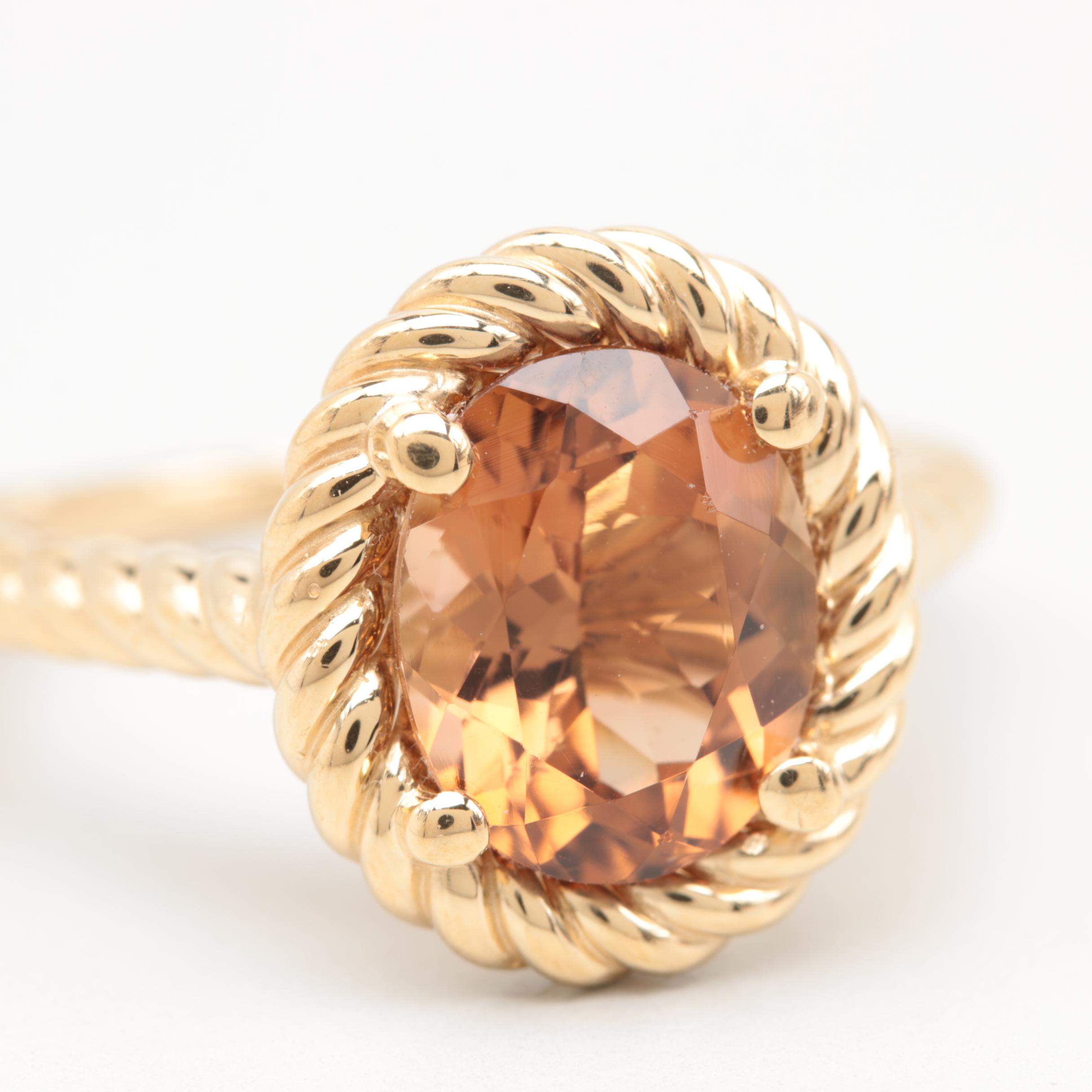 14K Yellow Gold 2.79 CT Tourmaline Ring