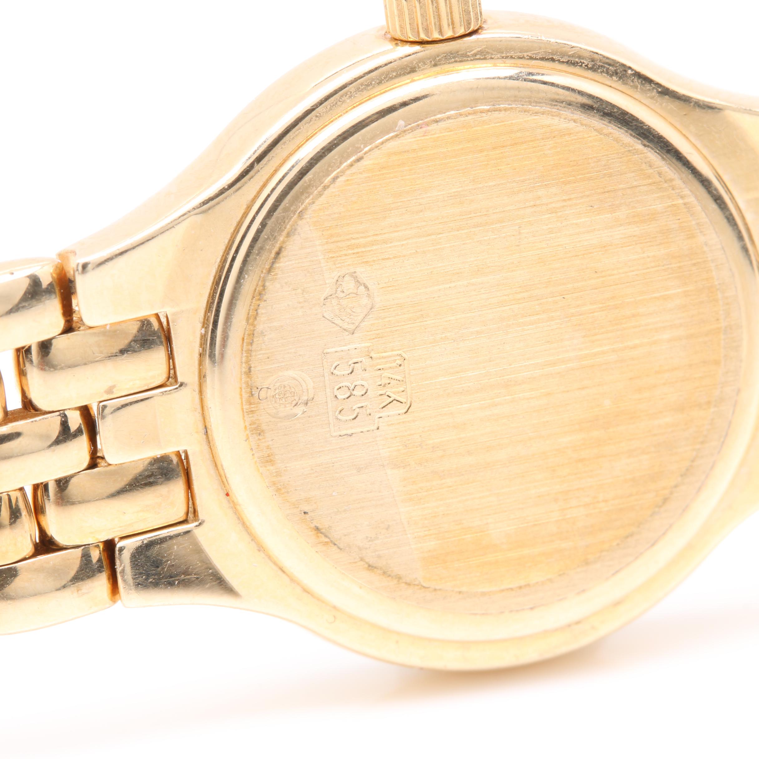 Cyma 14K Yellow Gold Mother of Pearl and Diamond Watch