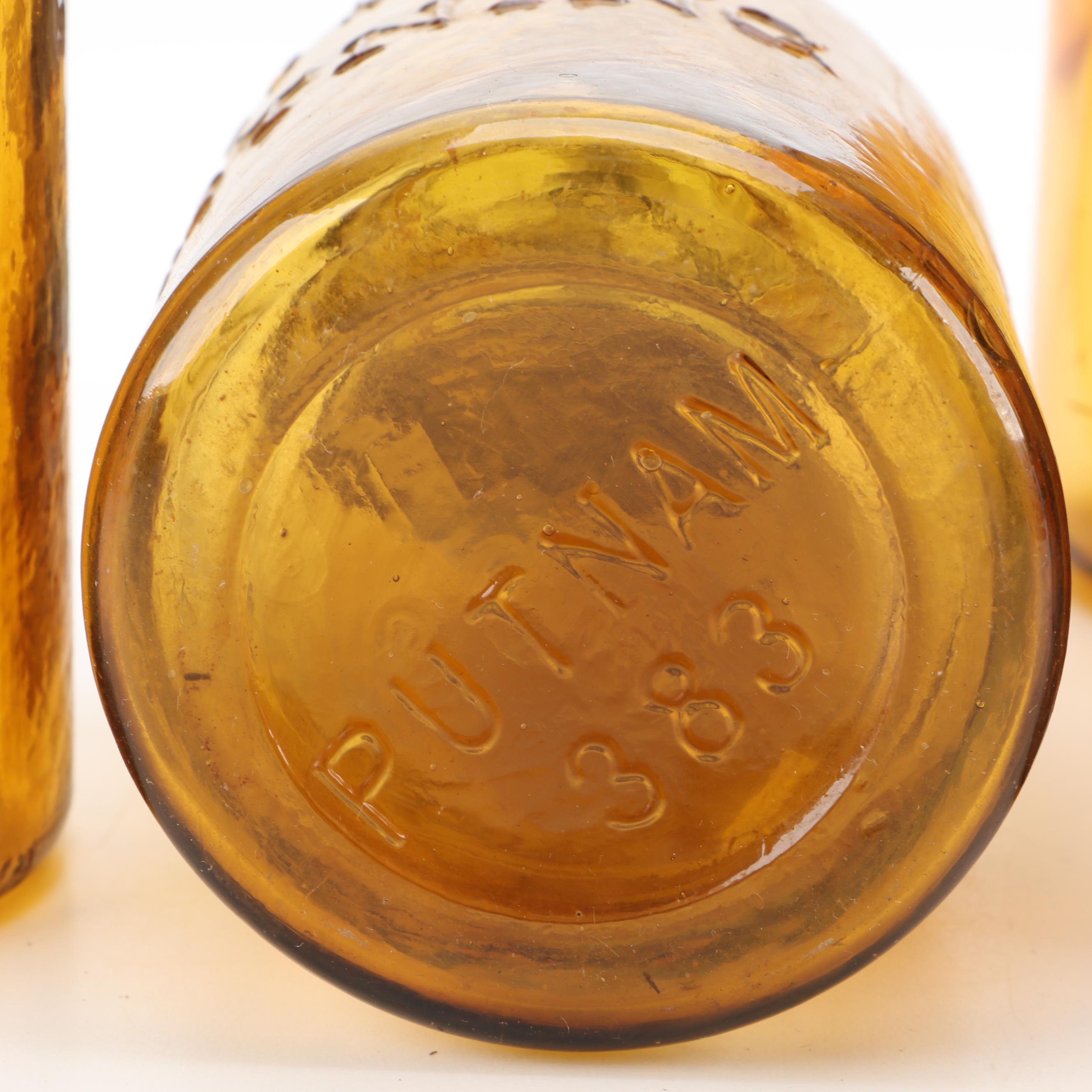 Antique Amber Canning Jars And Milk Bottle