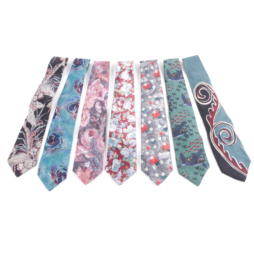 Men's Silk Neckties Including John Weitz and Wembley Endangered Species