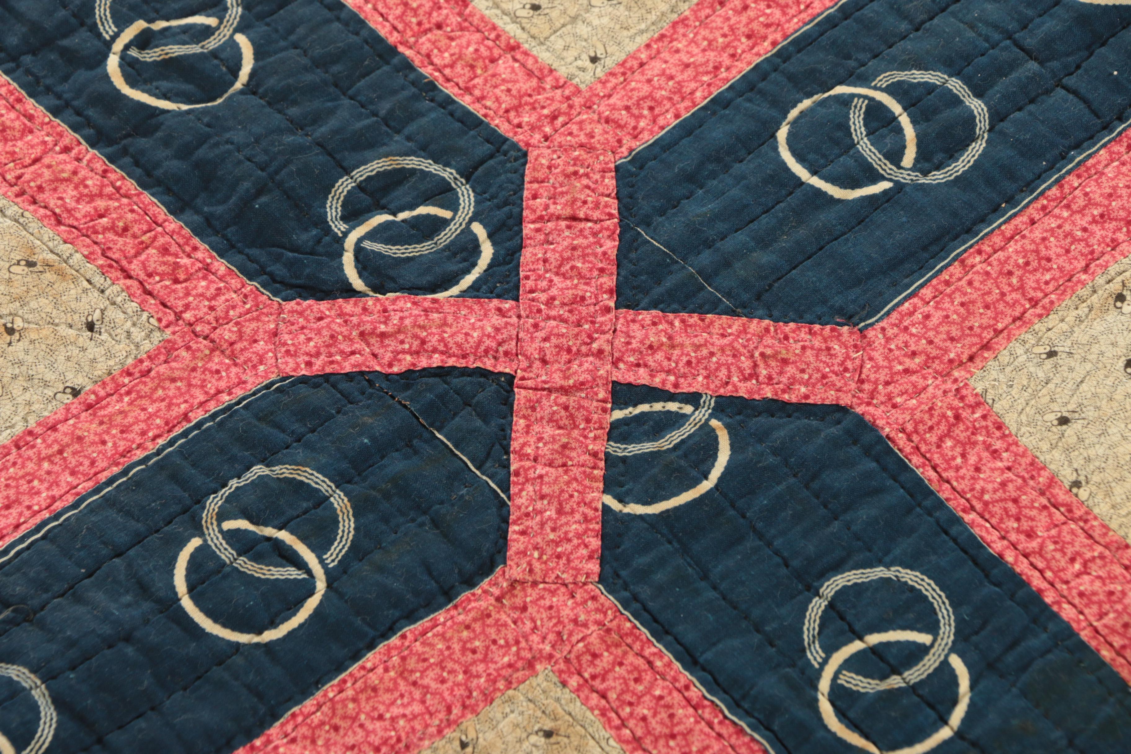 Antique Handmade "Pinwheel Star" and "Hunter's Star" Block Quilts