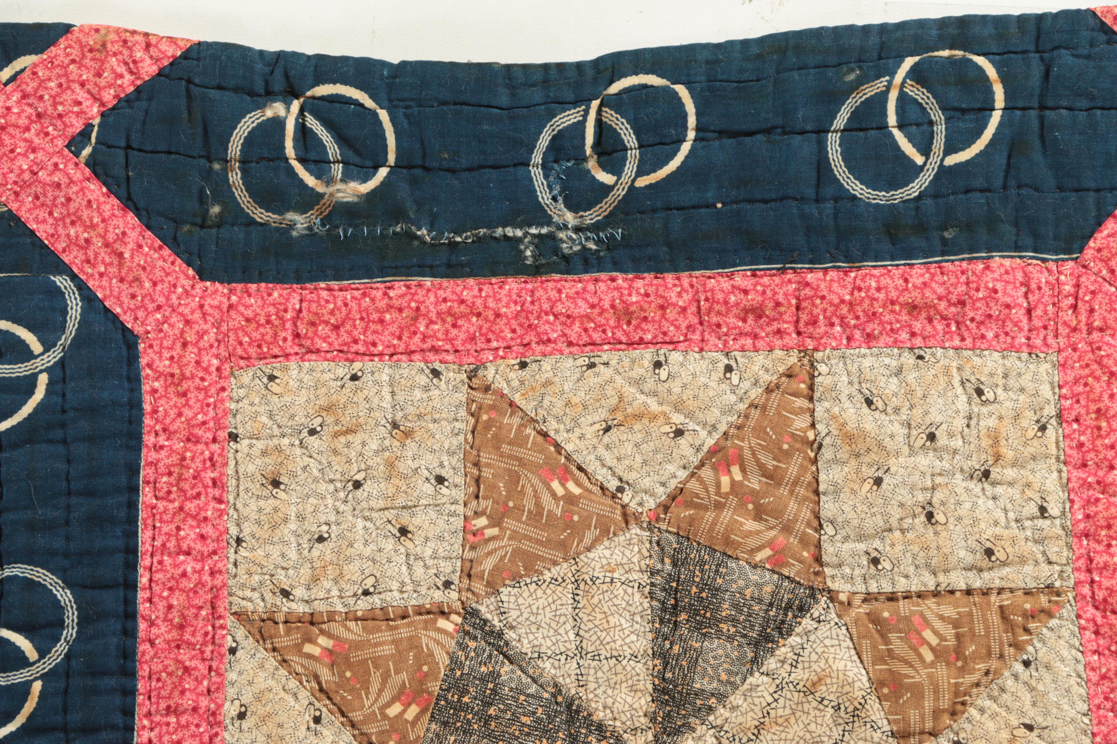 Antique Handmade "Pinwheel Star" and "Hunter's Star" Block Quilts