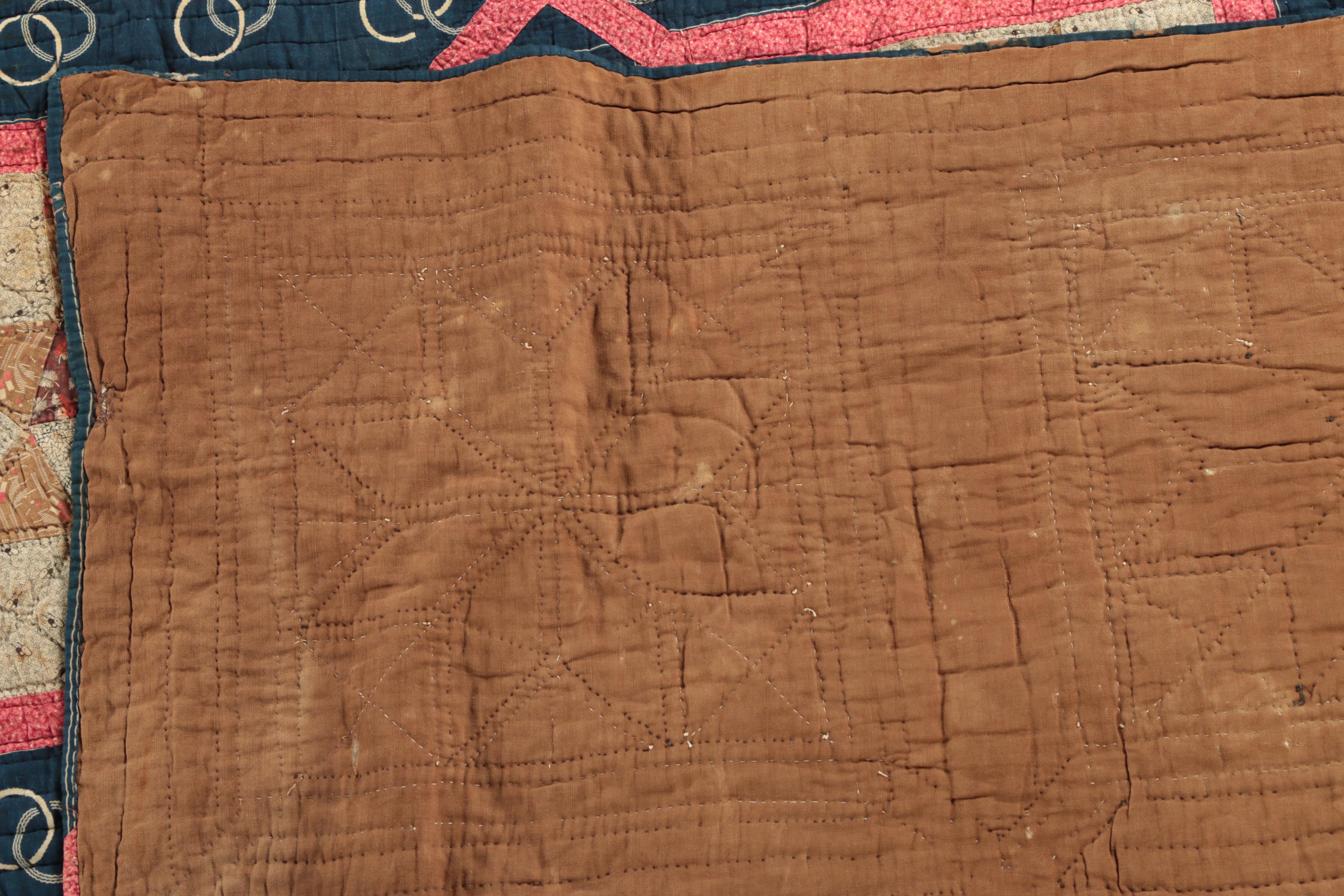 Antique Handmade "Pinwheel Star" and "Hunter's Star" Block Quilts