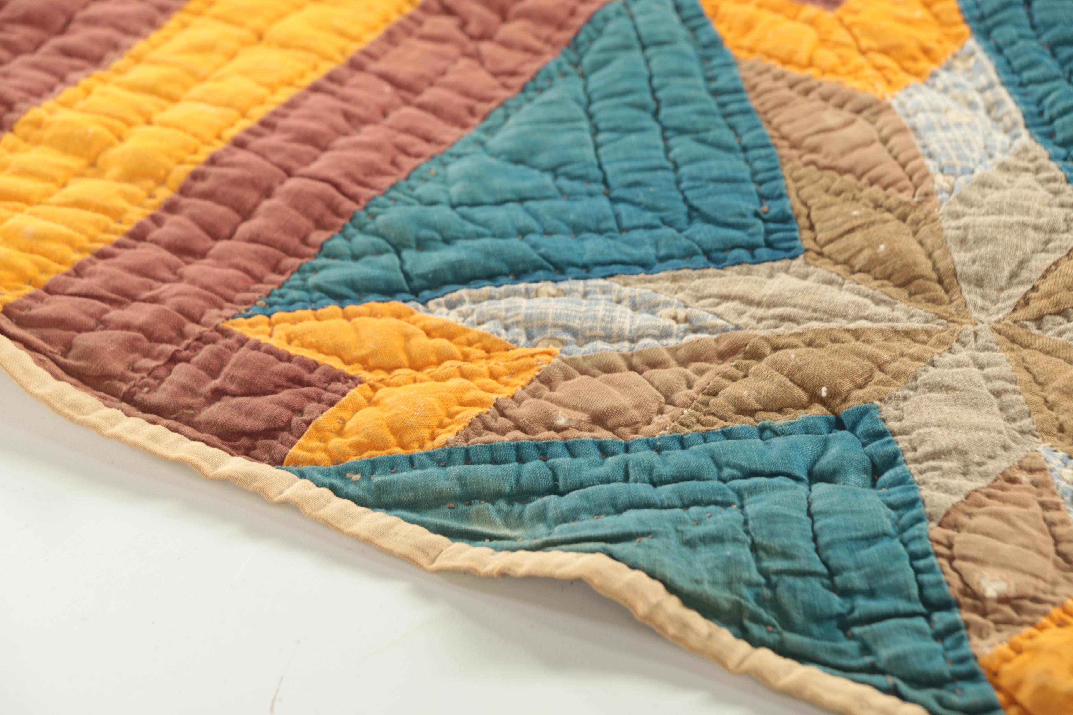 Antique Handmade "Pinwheel Star" and "Hunter's Star" Block Quilts