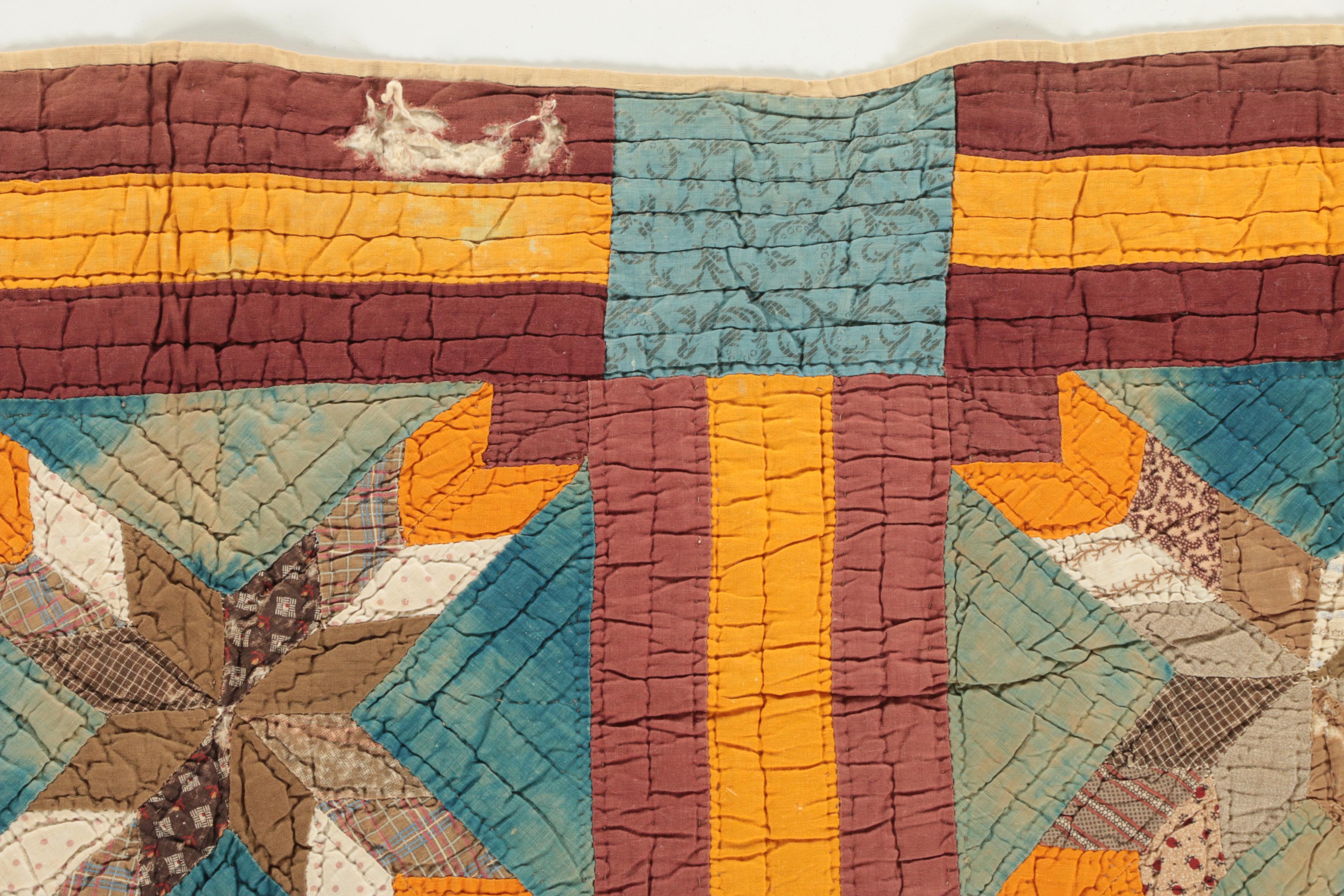 Antique Handmade "Pinwheel Star" and "Hunter's Star" Block Quilts