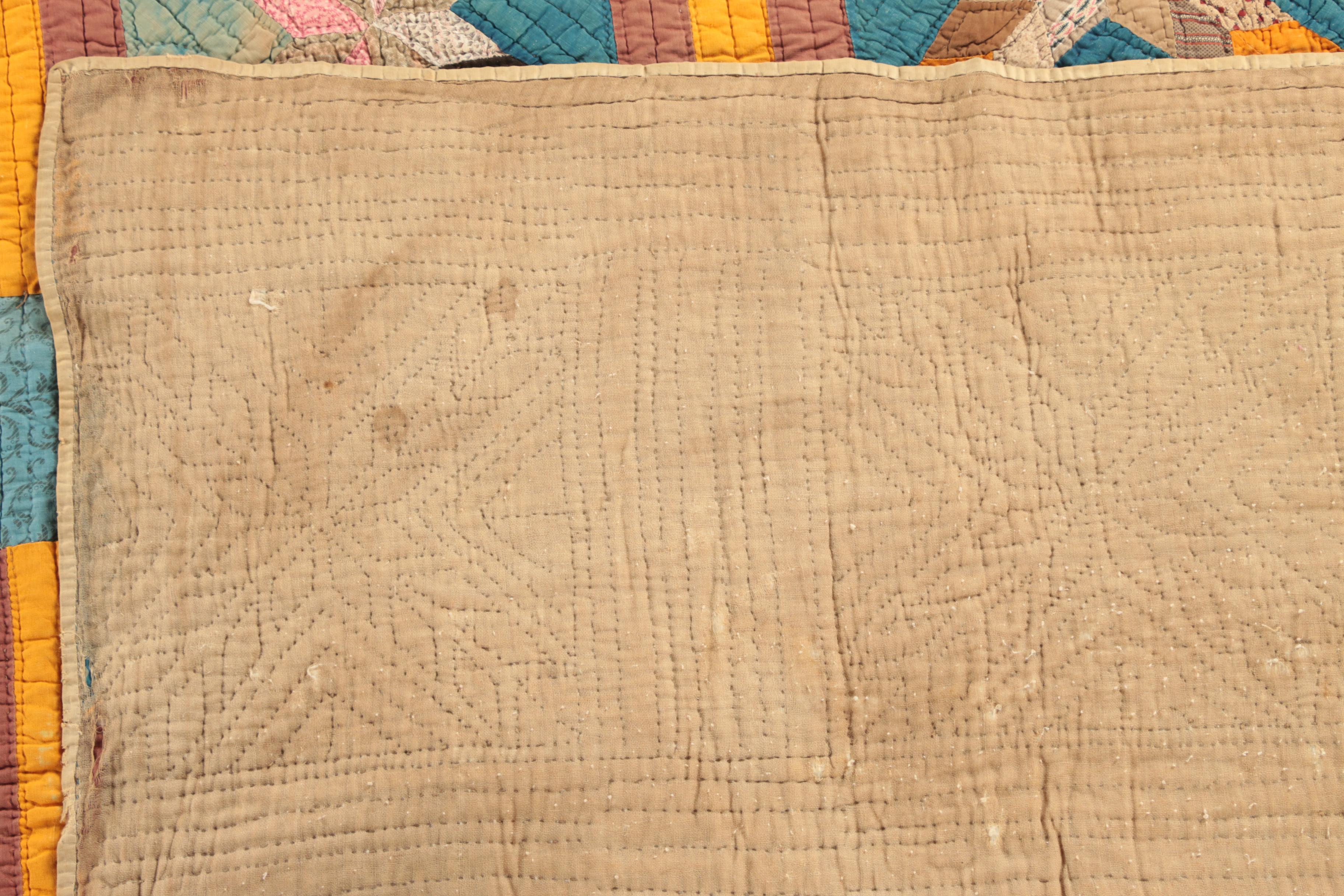 Antique Handmade "Pinwheel Star" and "Hunter's Star" Block Quilts