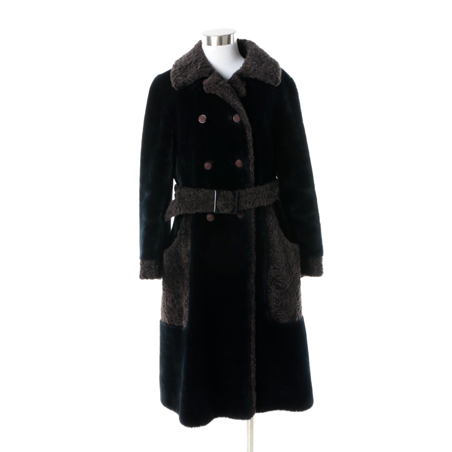 Vintage Borgana Double-Breasted Faux Fur Coat