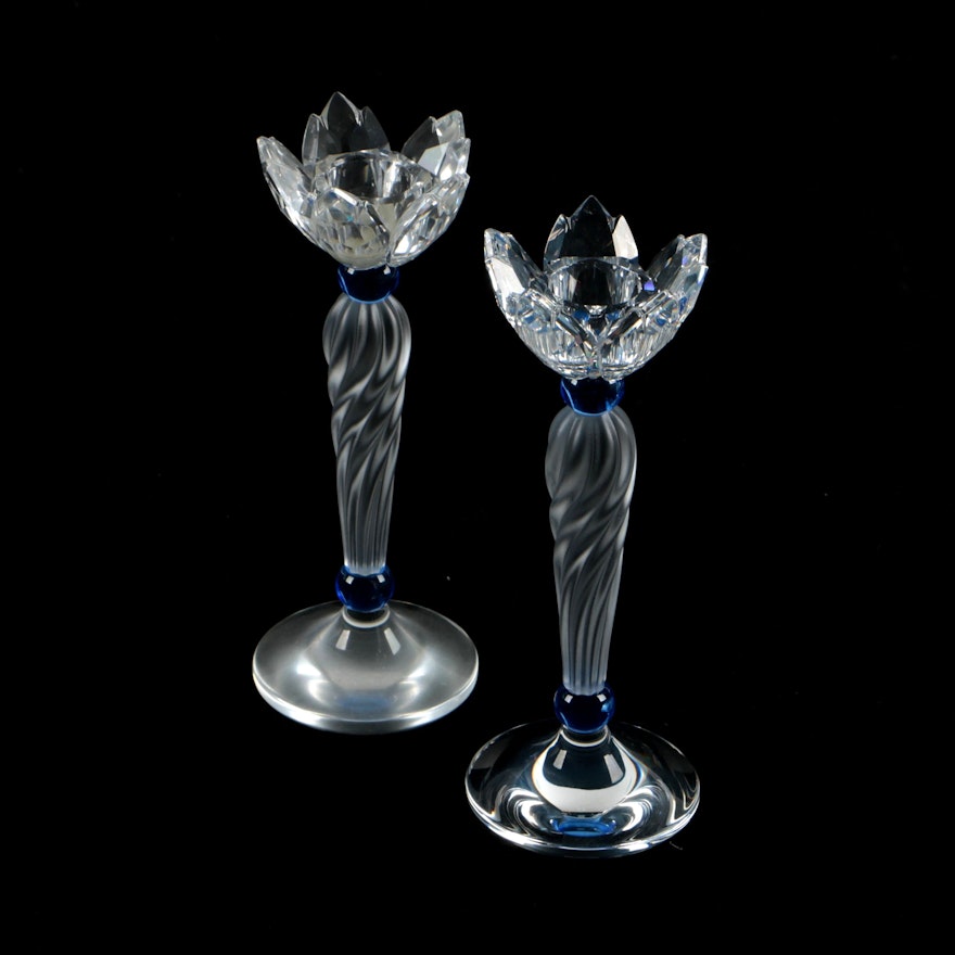 Pair of Swarovski Crystal Candleholders