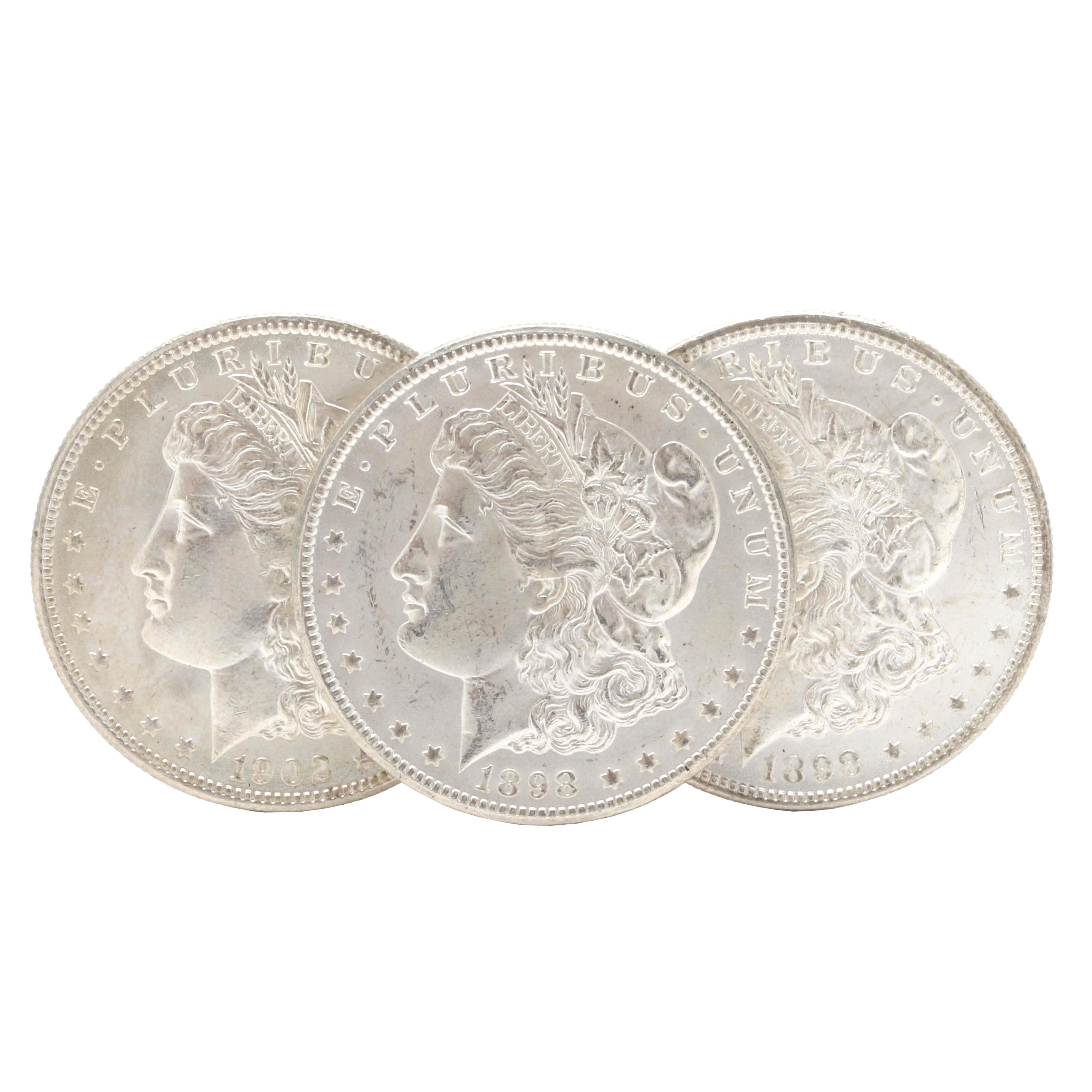 Three New Orleans Morgan Silver Dollars
