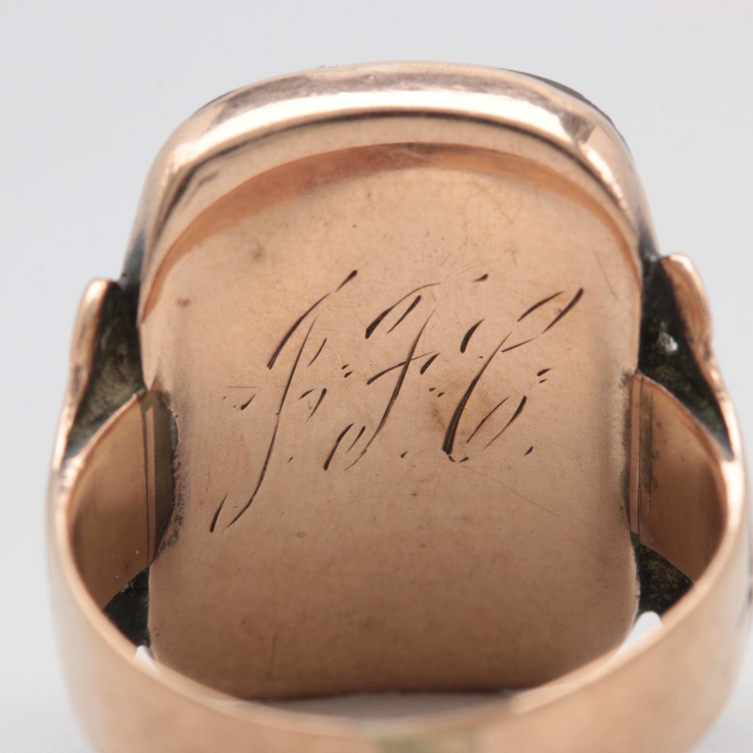 Gold Filled Black Onyx Cameo Ring