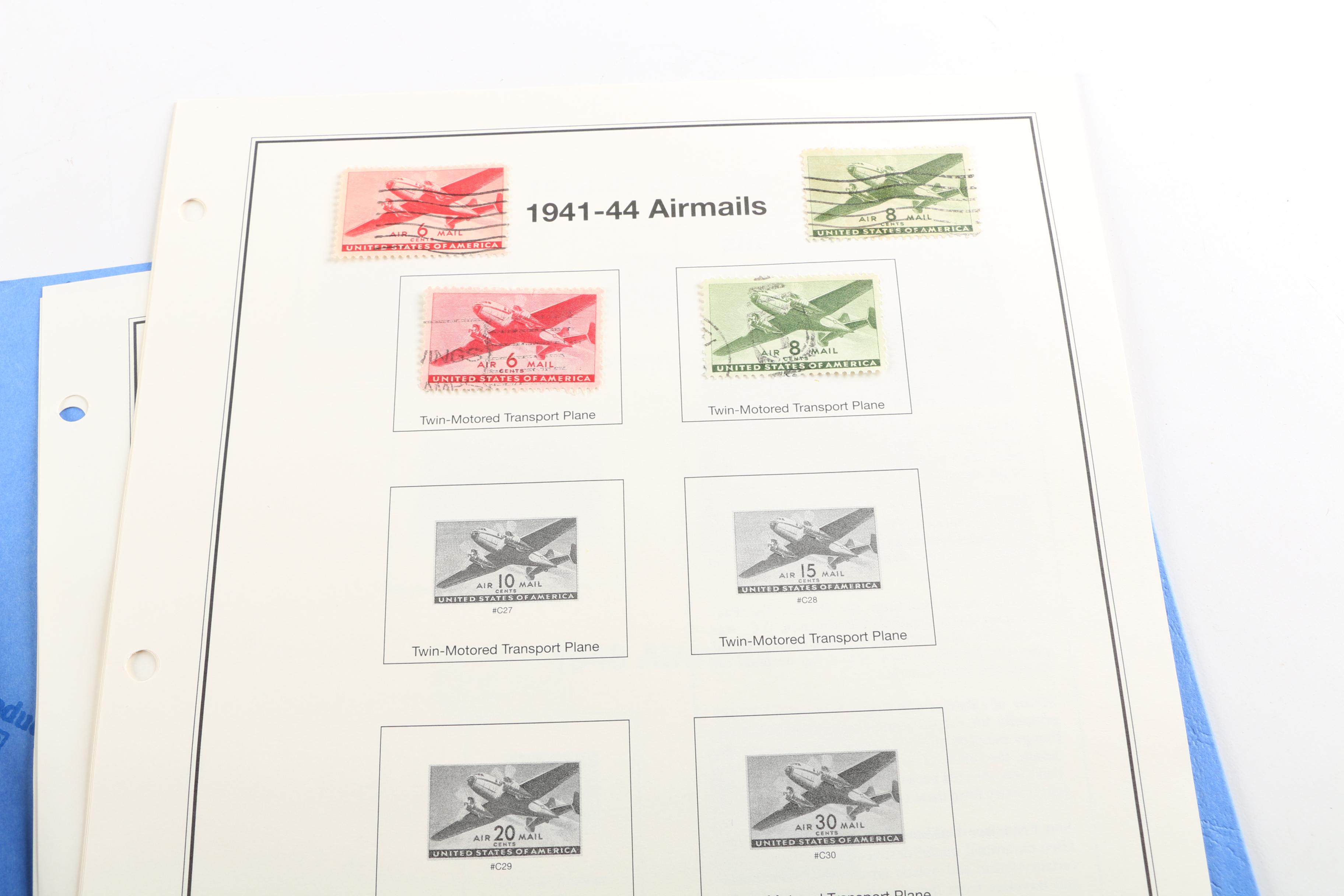 United States Postage Stamp Album Pages