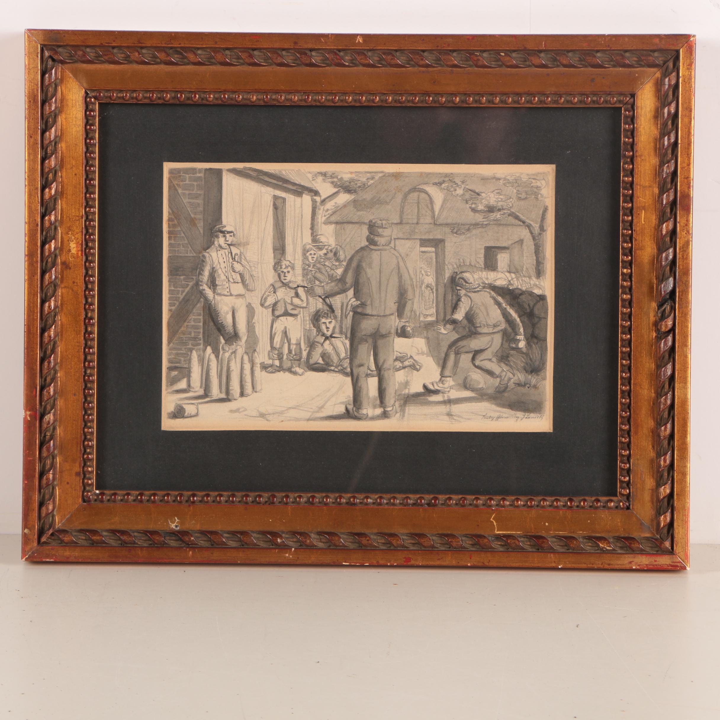 Pencil and Ink Wash Drawings