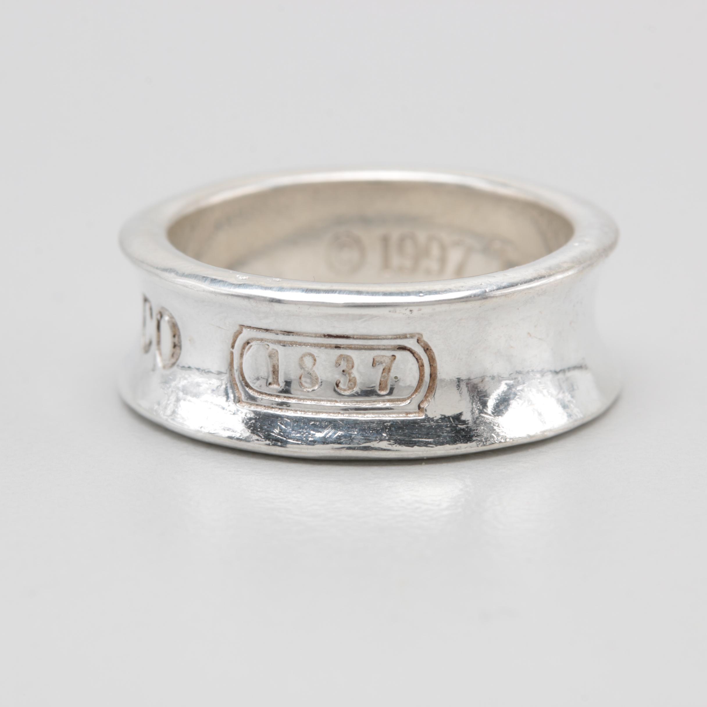 Circa 1997 Tiffany & Co. "1837" Sterling Silver Ring