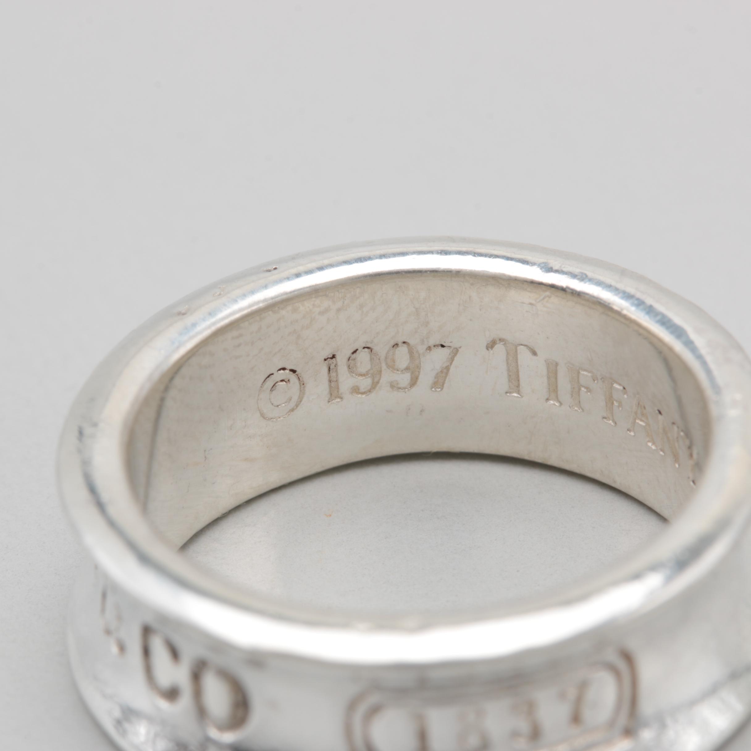 Circa 1997 Tiffany & Co. "1837" Sterling Silver Ring