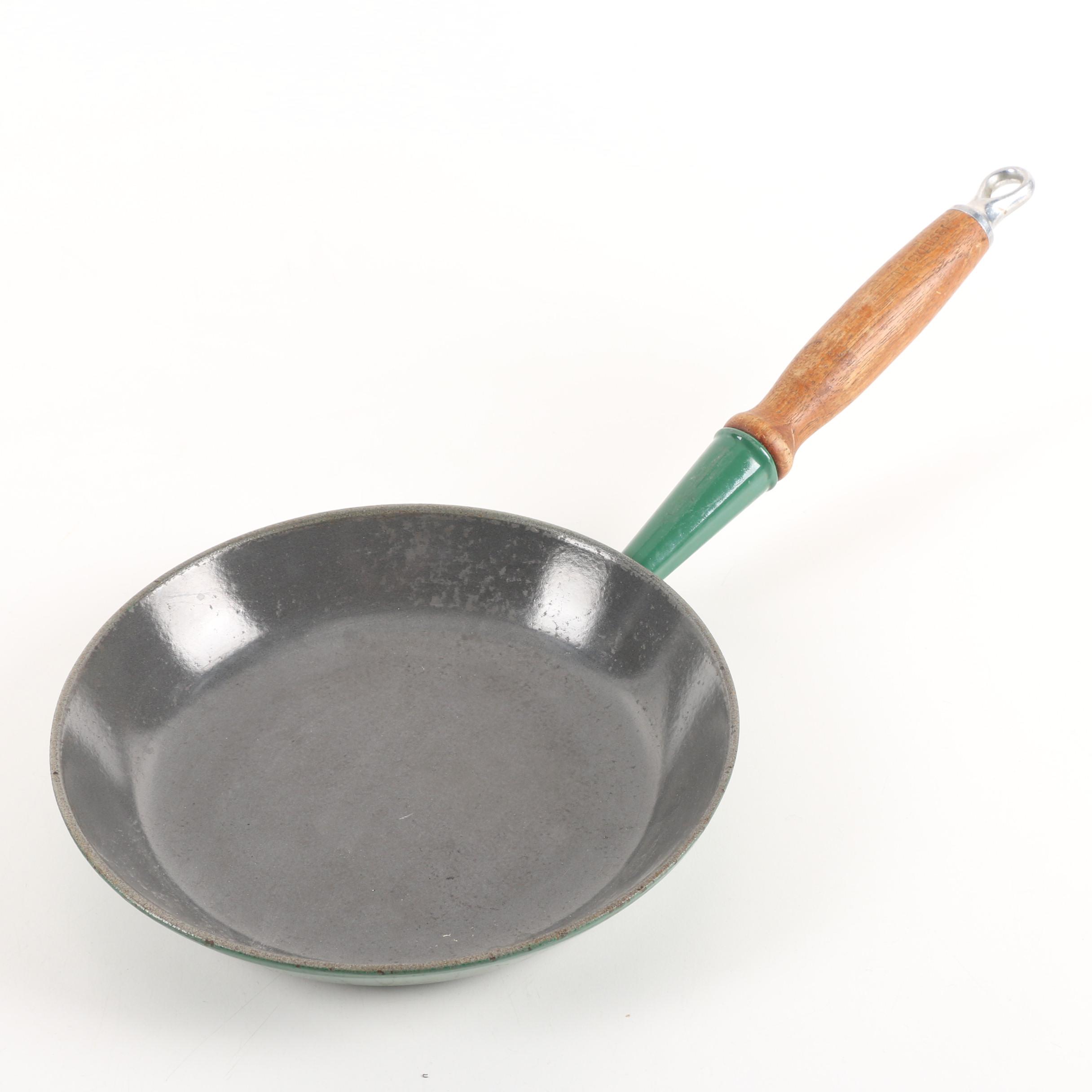French Le Creuset Skillet with Wooden Handle