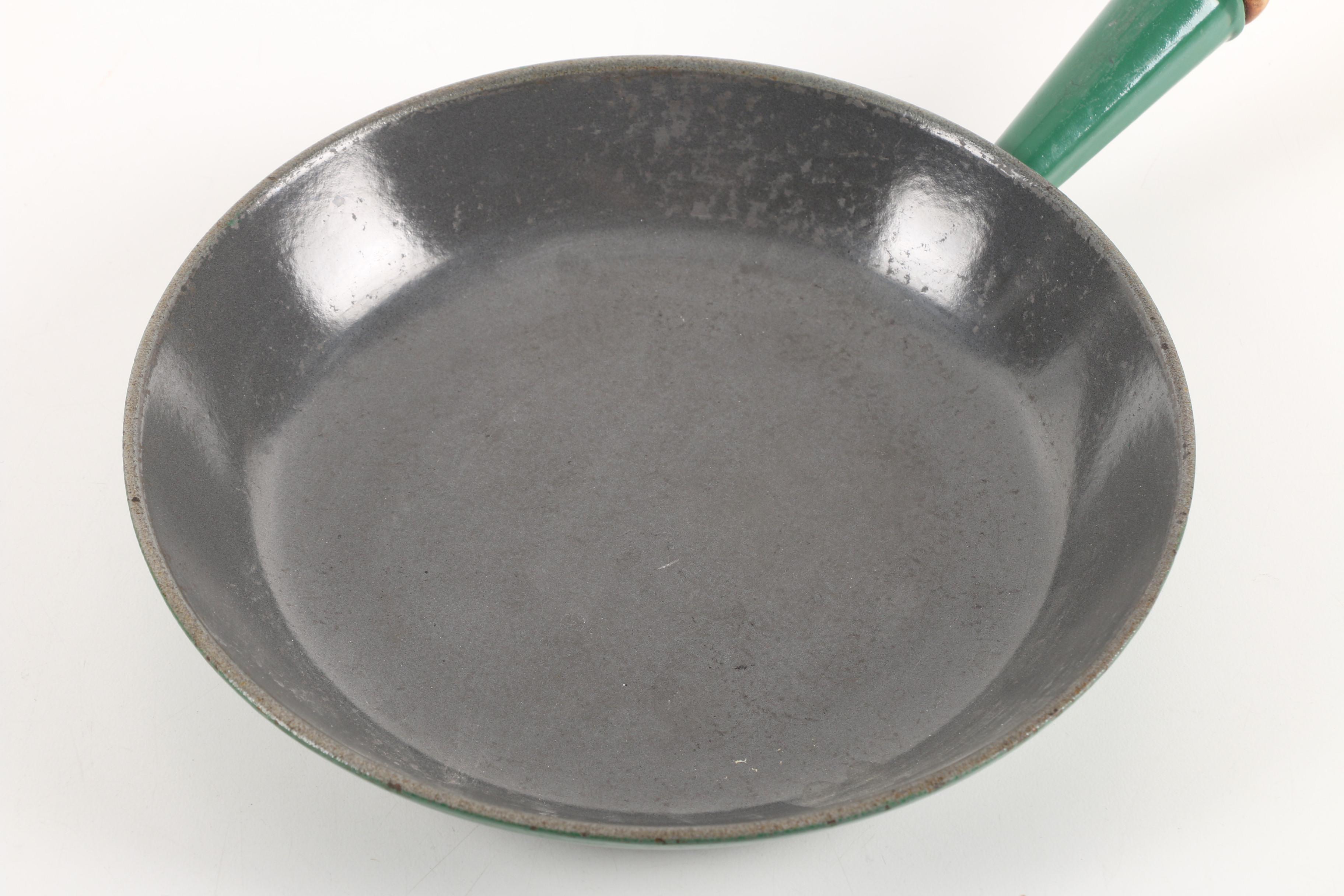 French Le Creuset Skillet with Wooden Handle