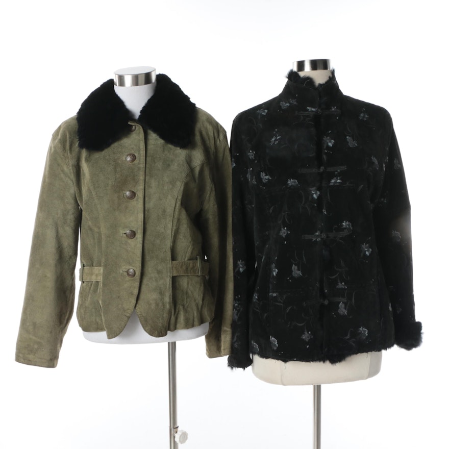 Women's Cabo and Atelier Sab Suede Jackets with Dyed Rabbit Fur