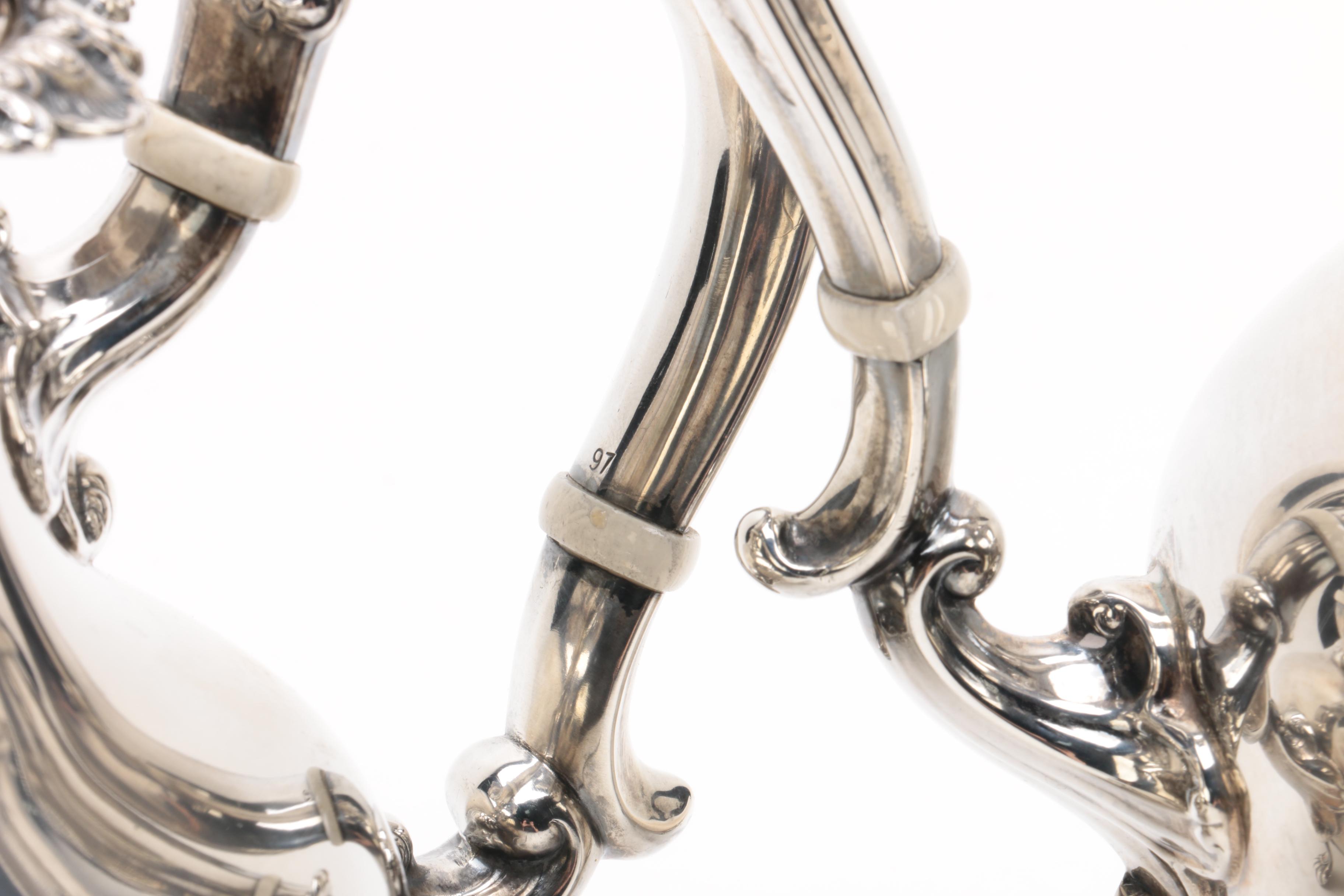 Gorham "Strasbourg" Sterling Silver Tea Set and Silver Plate Tray