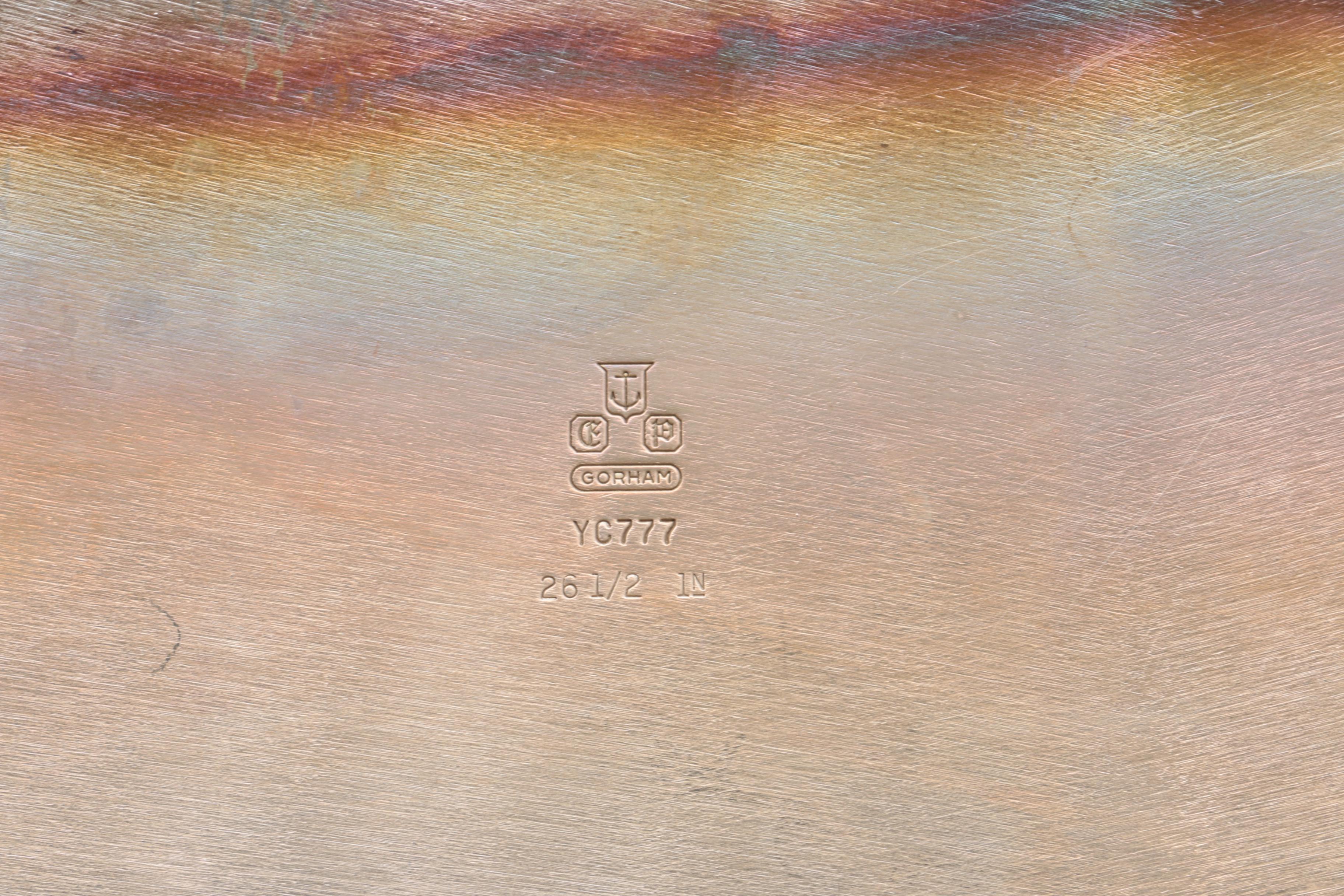 Gorham "Strasbourg" Sterling Silver Tea Set and Silver Plate Tray