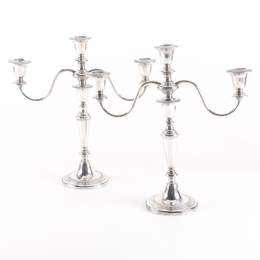 Fisher Silversmiths Weighted Sterling Silver Candelabras