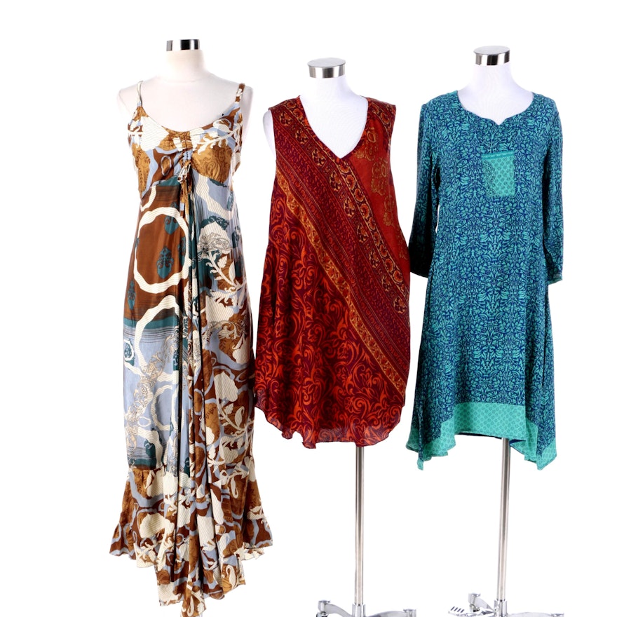 Aller Simplement Printed Dresses Made From Upcycled Vintage Saris