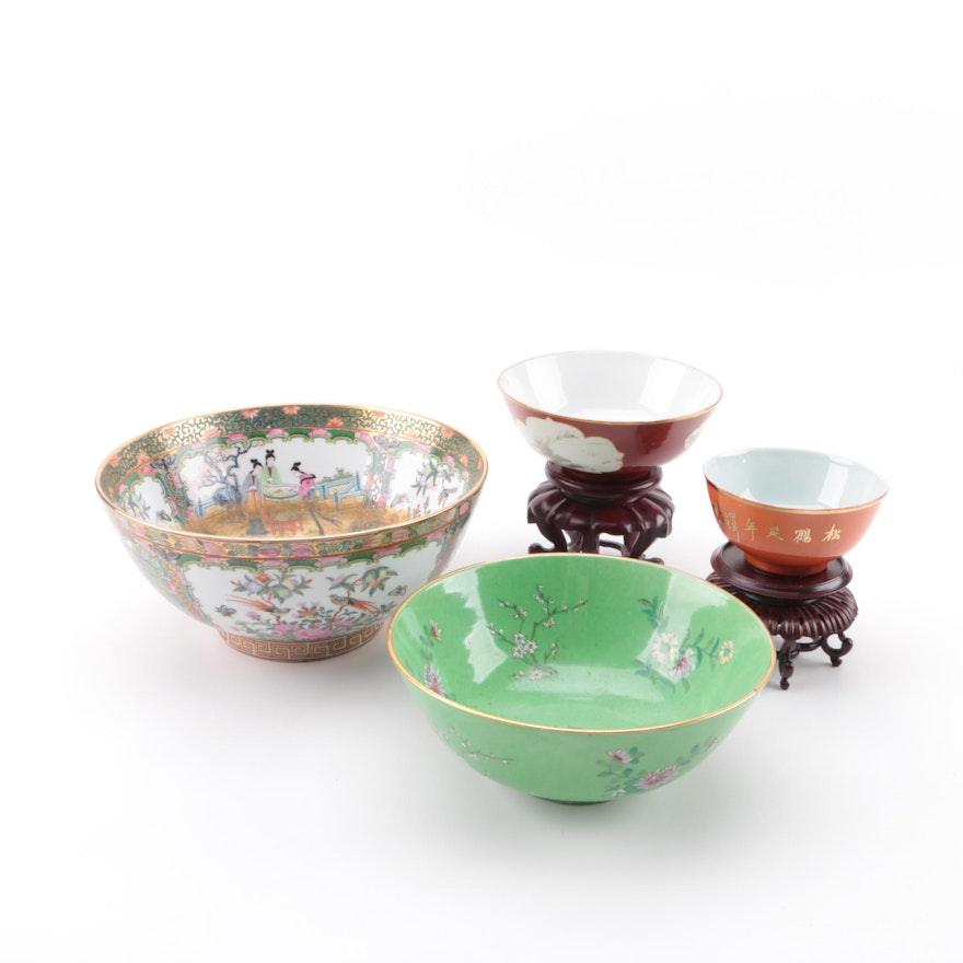 Chinese Porcelain Bowls with Stands