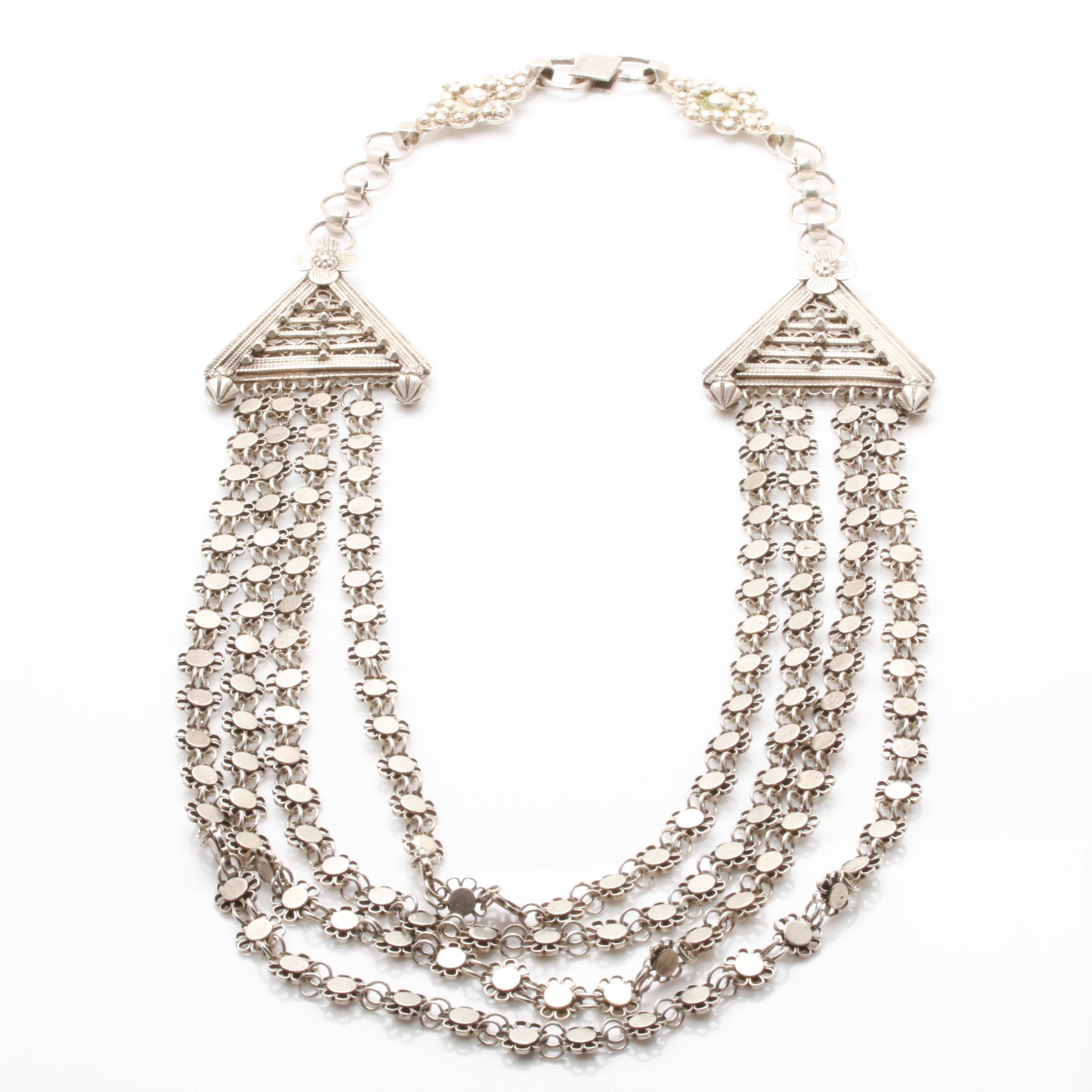 S. Kirk & Son Sterling Silver Cuff Bracelet and 800 Silver Necklace