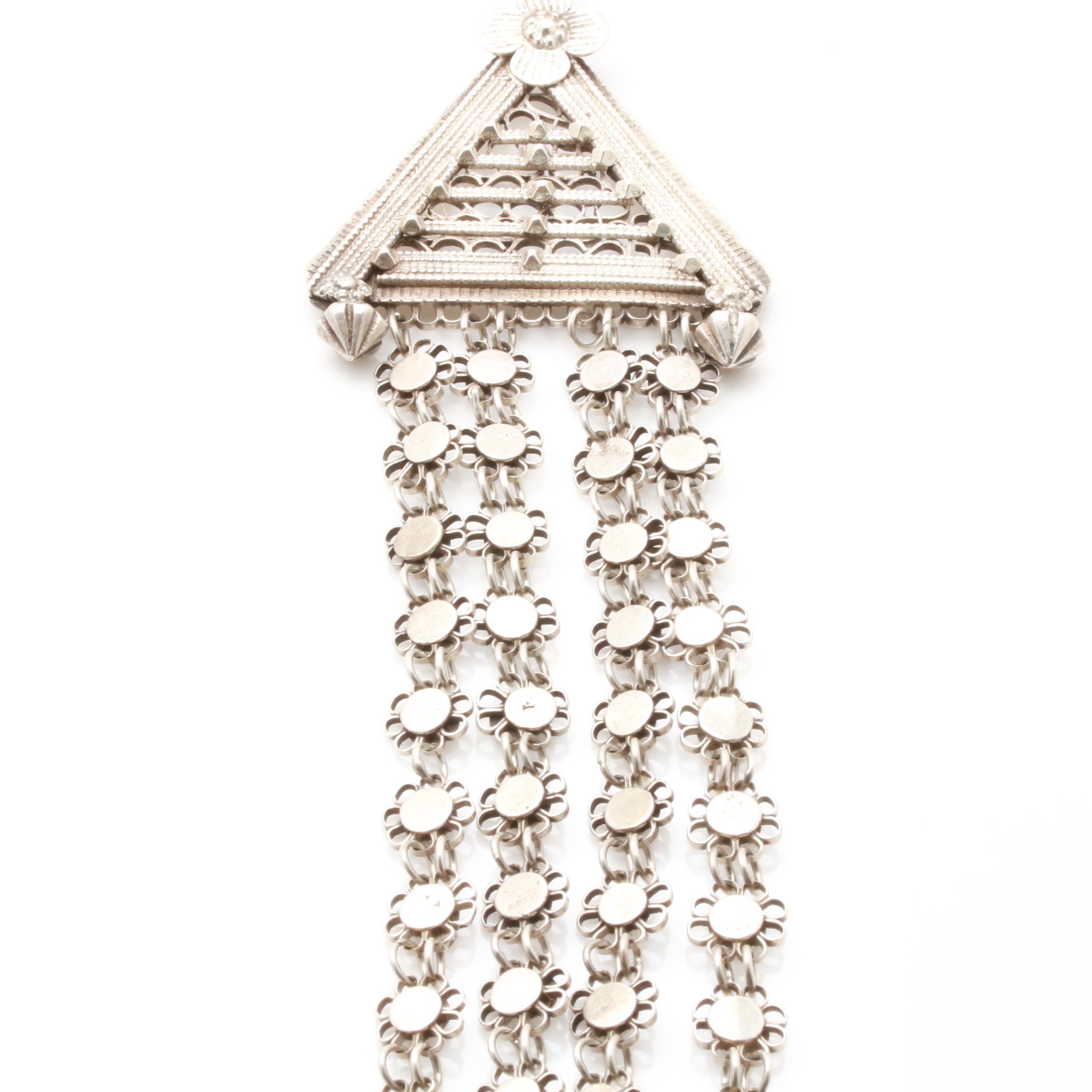 S. Kirk & Son Sterling Silver Cuff Bracelet and 800 Silver Necklace