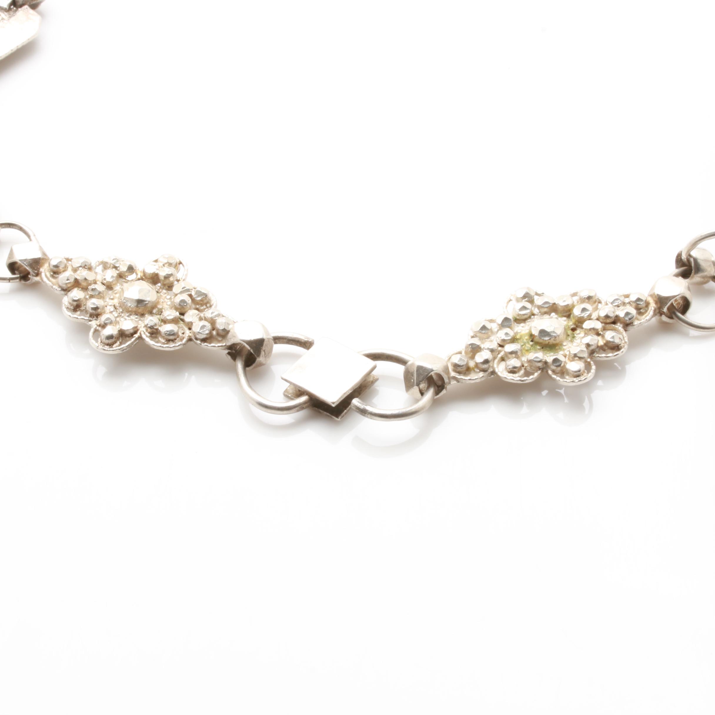 S. Kirk & Son Sterling Silver Cuff Bracelet and 800 Silver Necklace