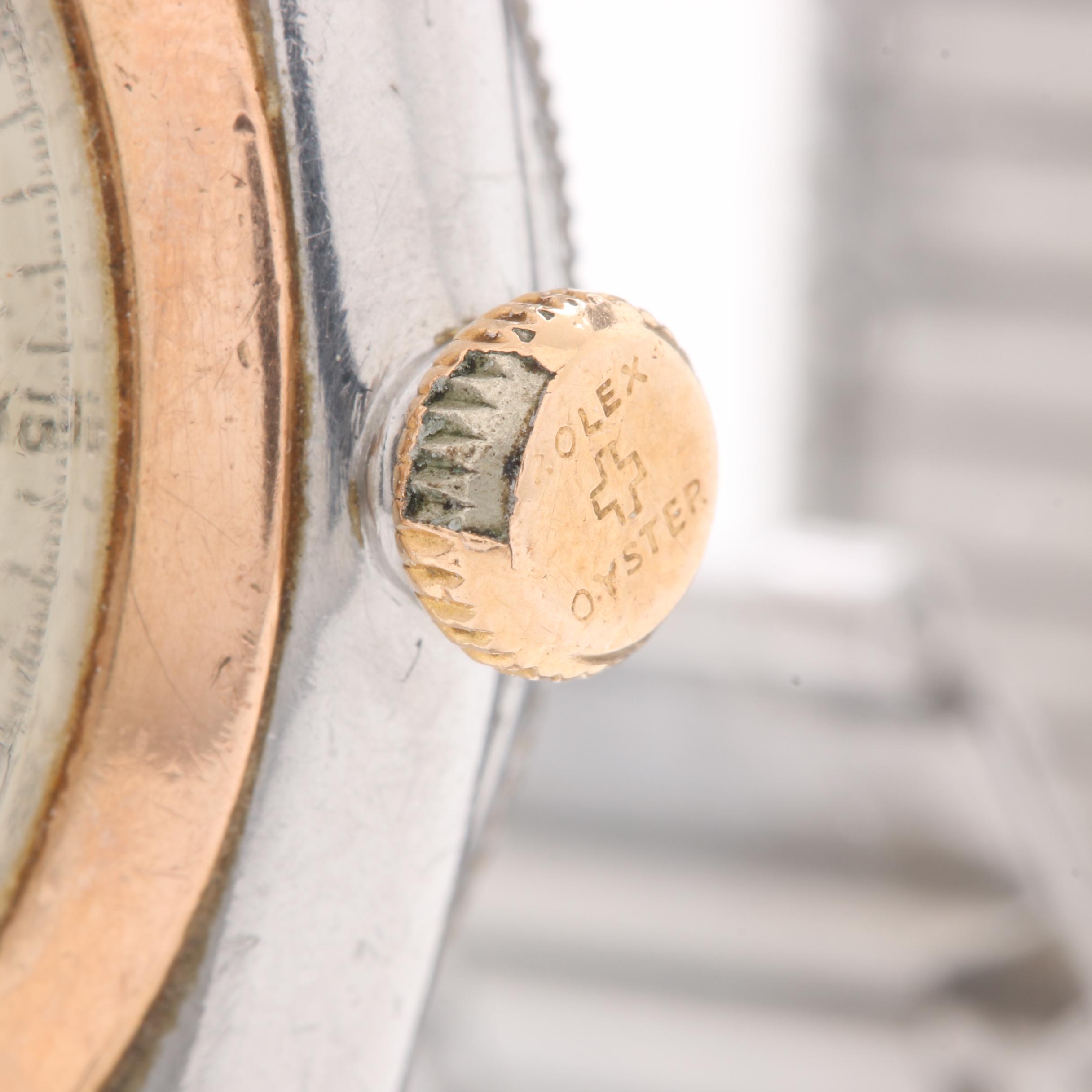 Rolex Oyster Perpetual Chronometer Stainless Steel with 14K Rose Gold Watch