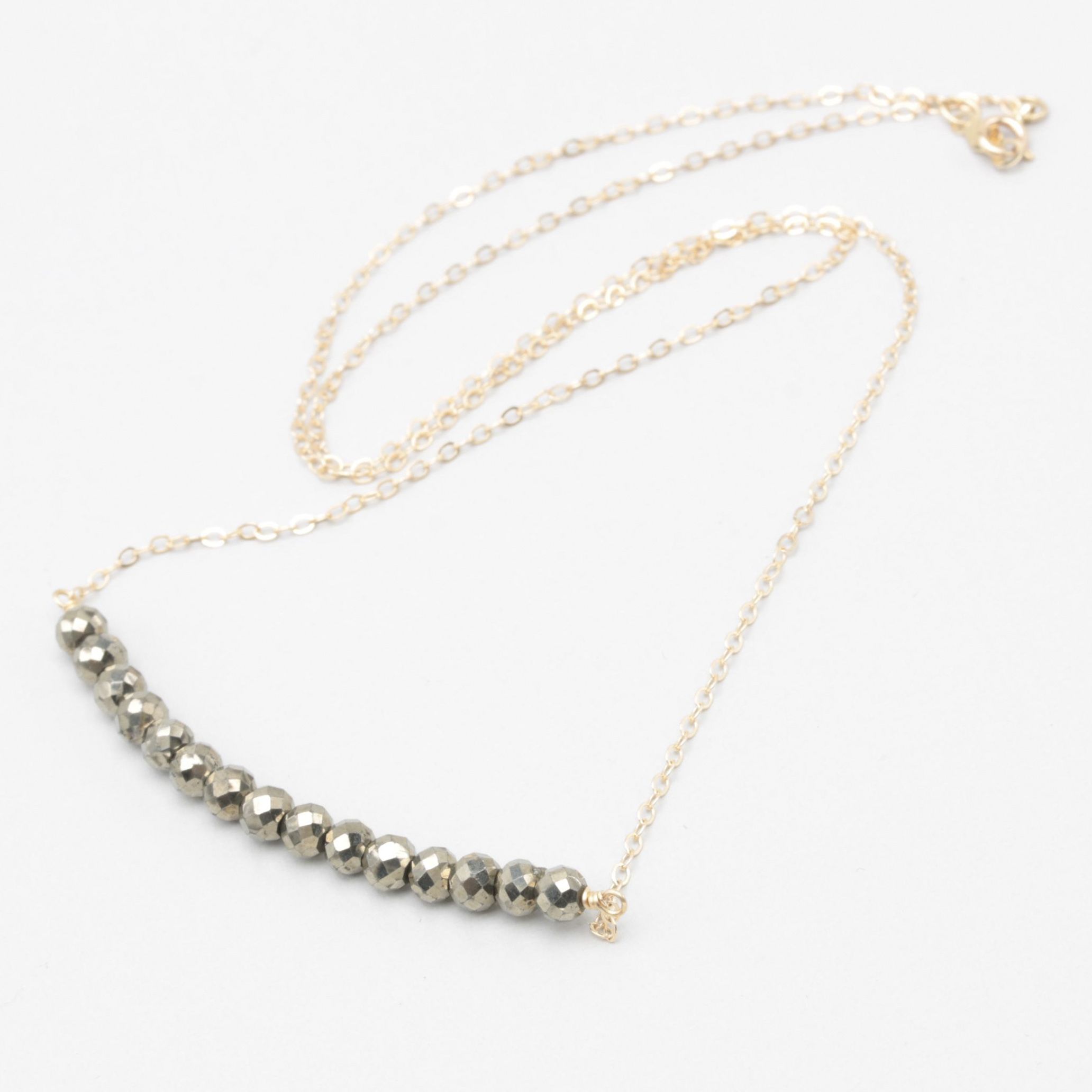 14K Yellow Gold Pyrite Necklace