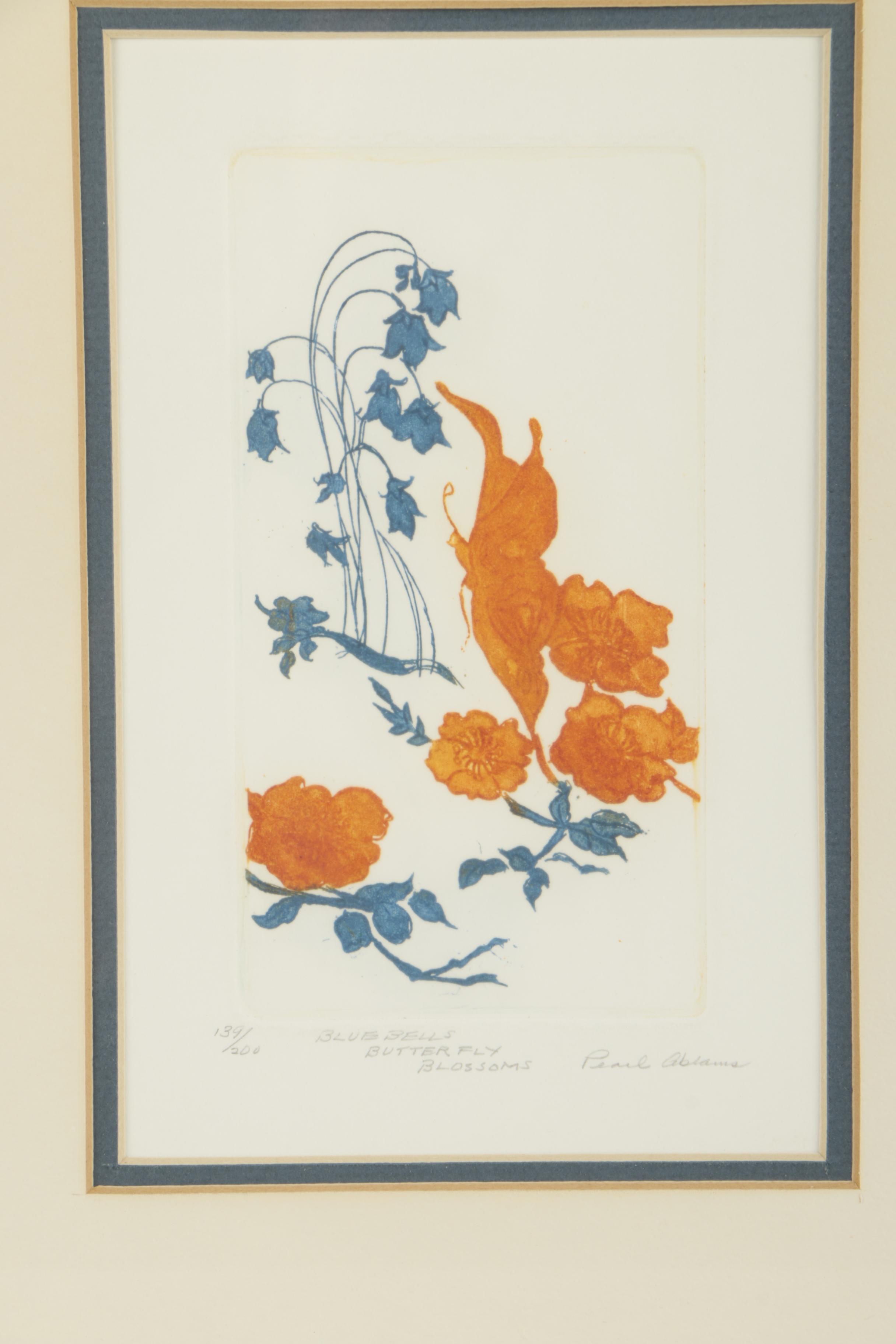 Pearl Abrams Color Etching "Bluebells Butterfly Blossoms"