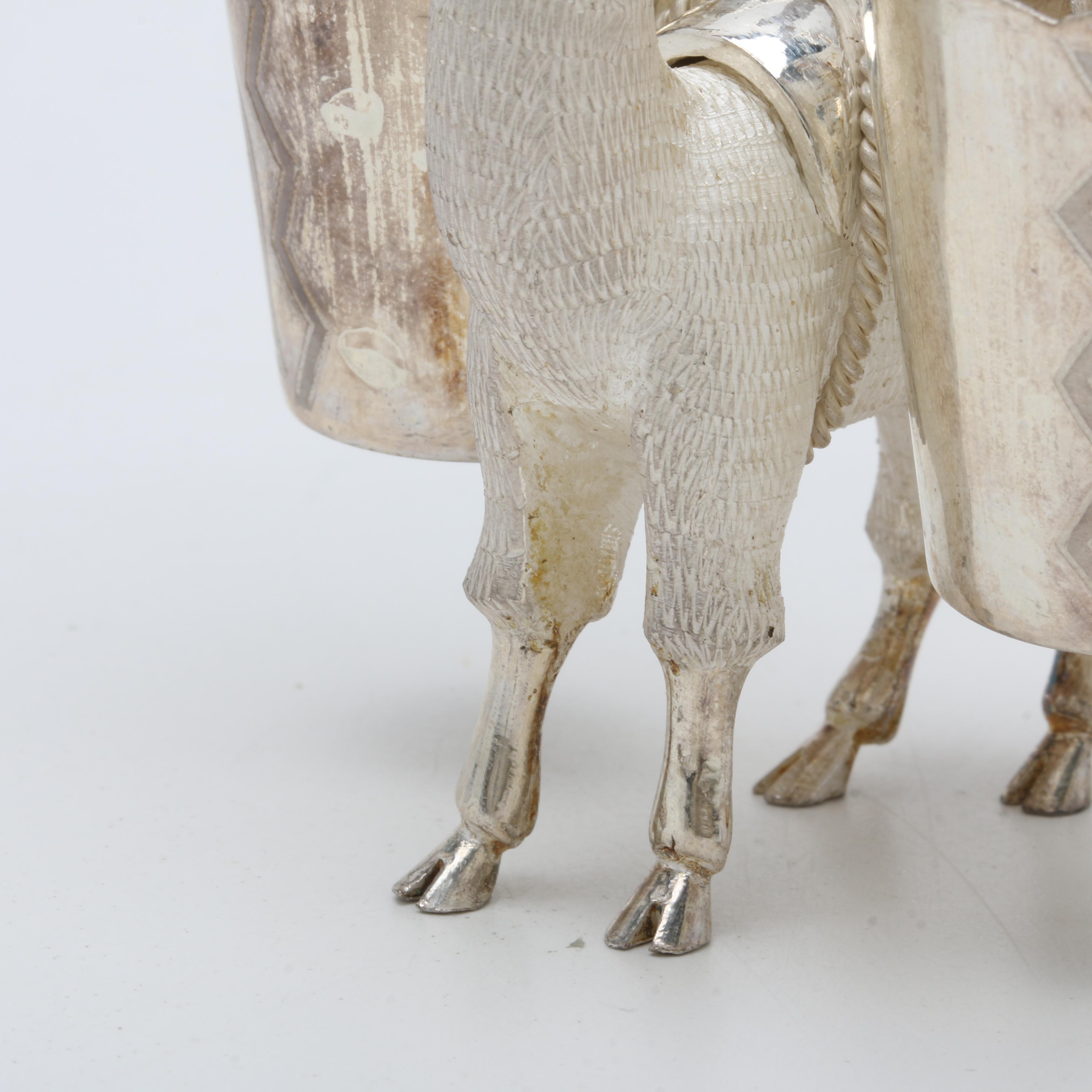 Peruvian MML Sterling Silver Llama Stand and Cocktail Picks